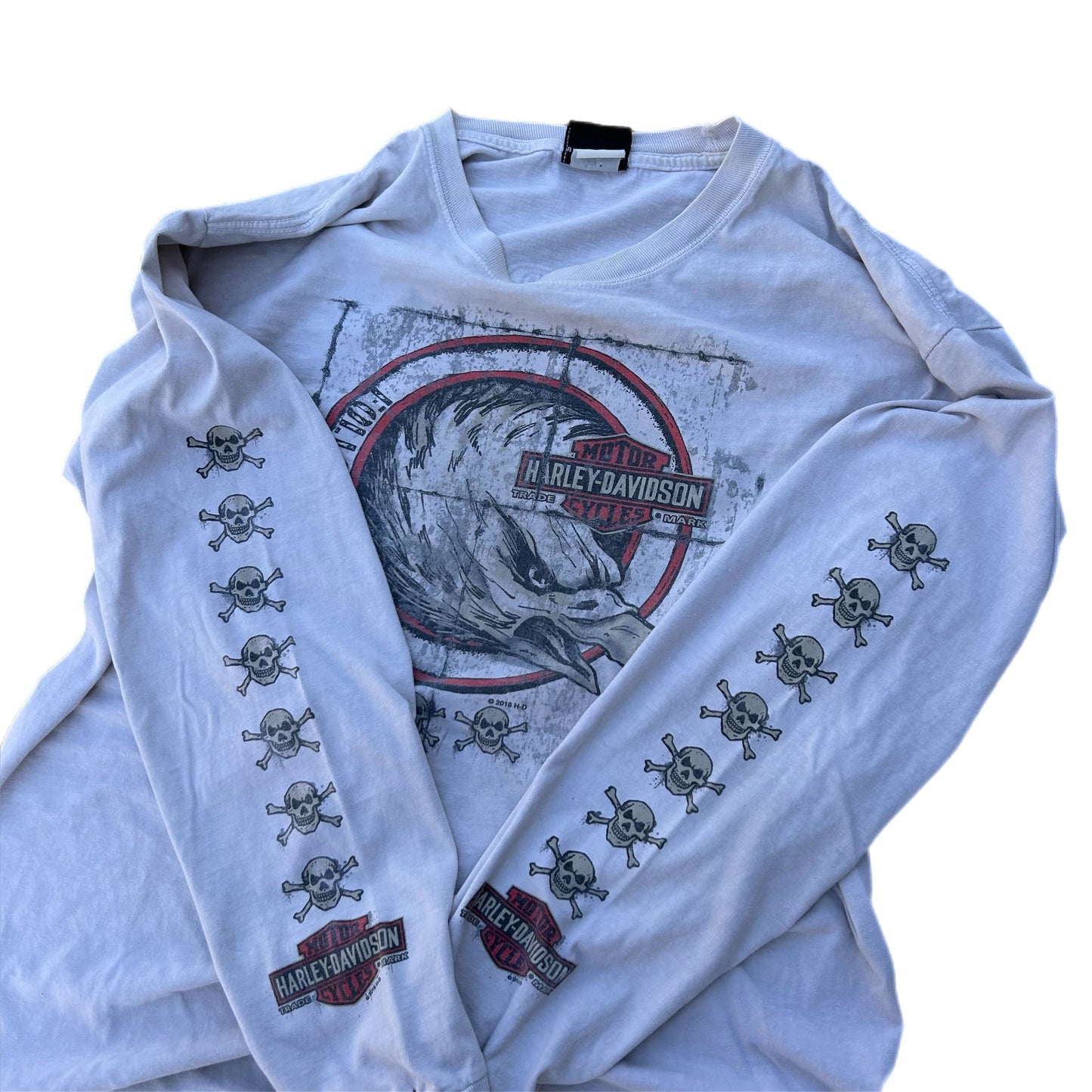 (M) Harley Davidson Trademark Skulls L/S