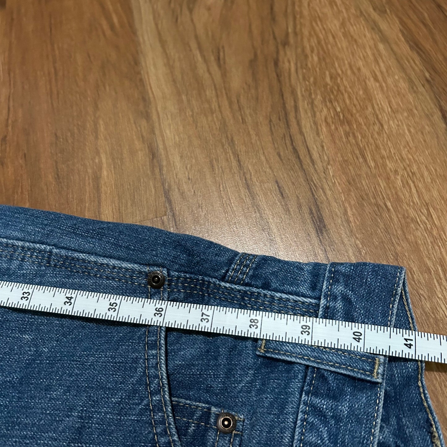 (33) Vintage Y2K Dickies Dark Wash Carpenter Baggy Denim Jeans