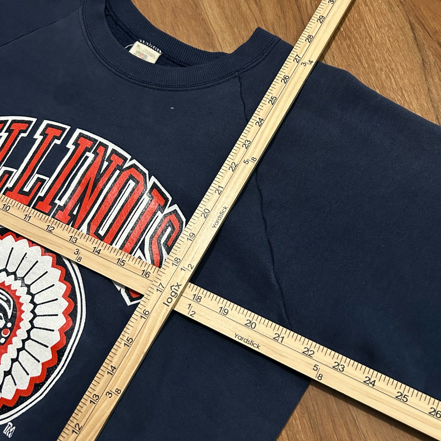 (XL) Vintage 90s University of Illinois Navy Pullover Crewneck