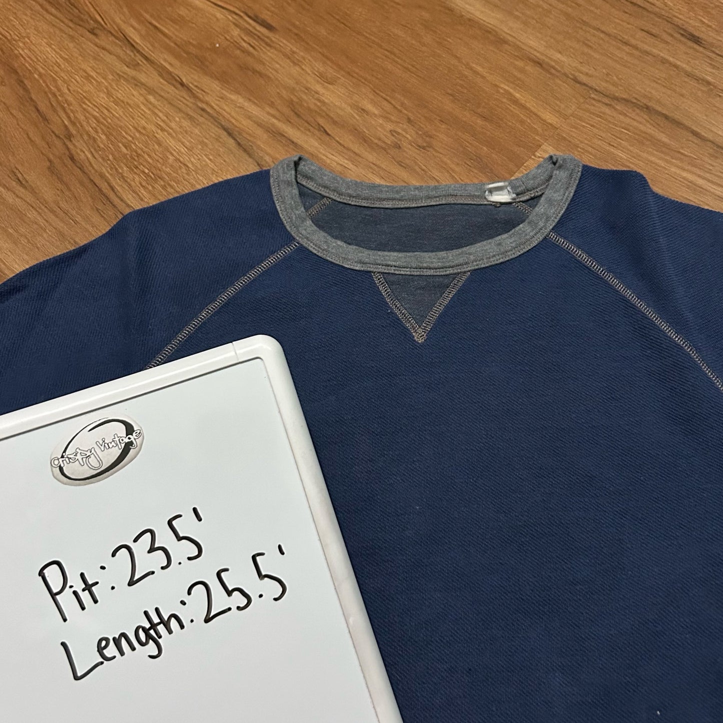 (XL) Tommy Bahama Waffle Knit Grey Trim Navy Longsleeve Shirt