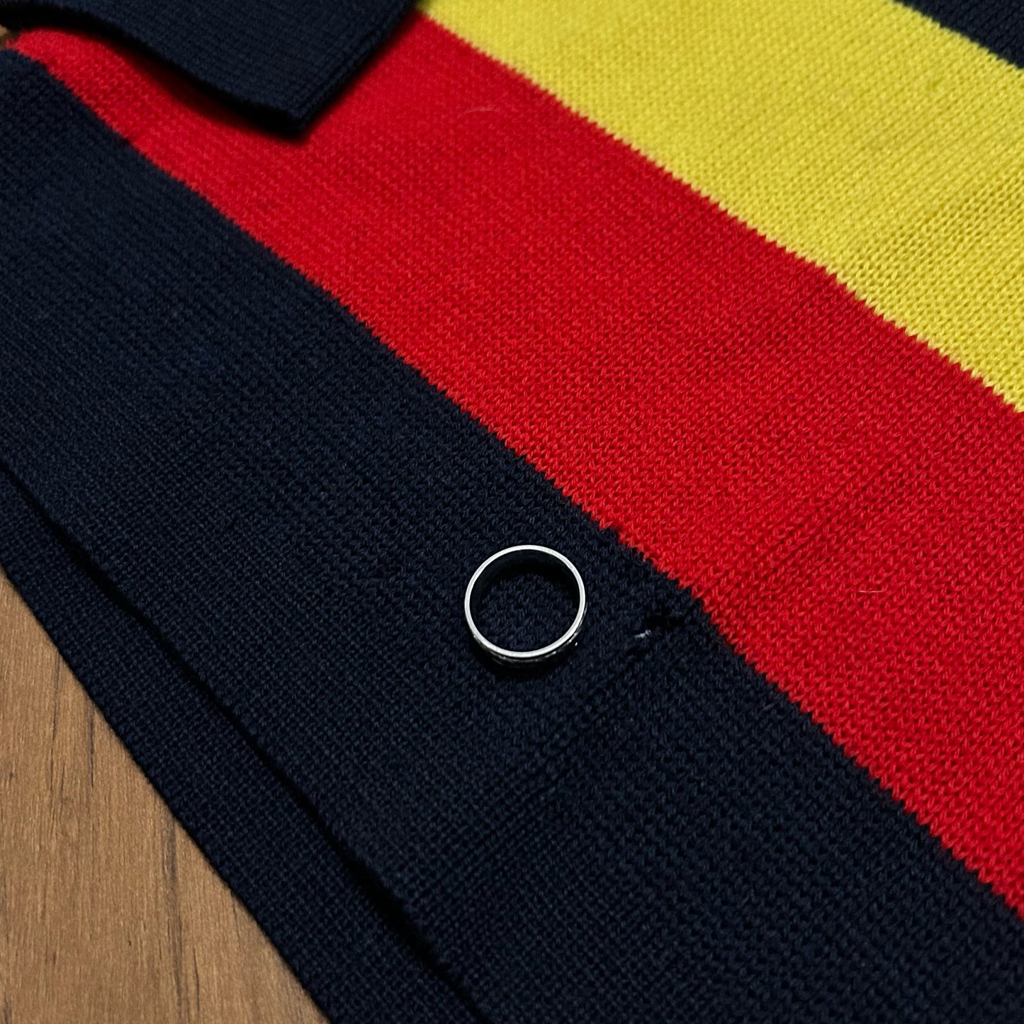 (L) Vintage Demetre Striped Wool Collared Button Shirt