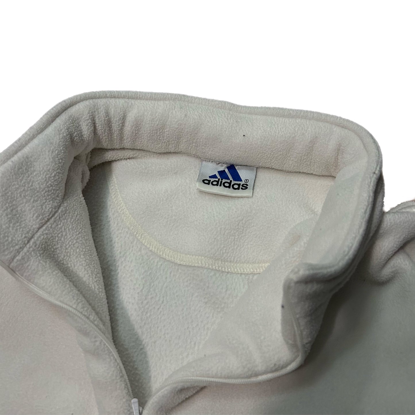 (XL) Vintage Adidas White Fleece Quarter-Zip