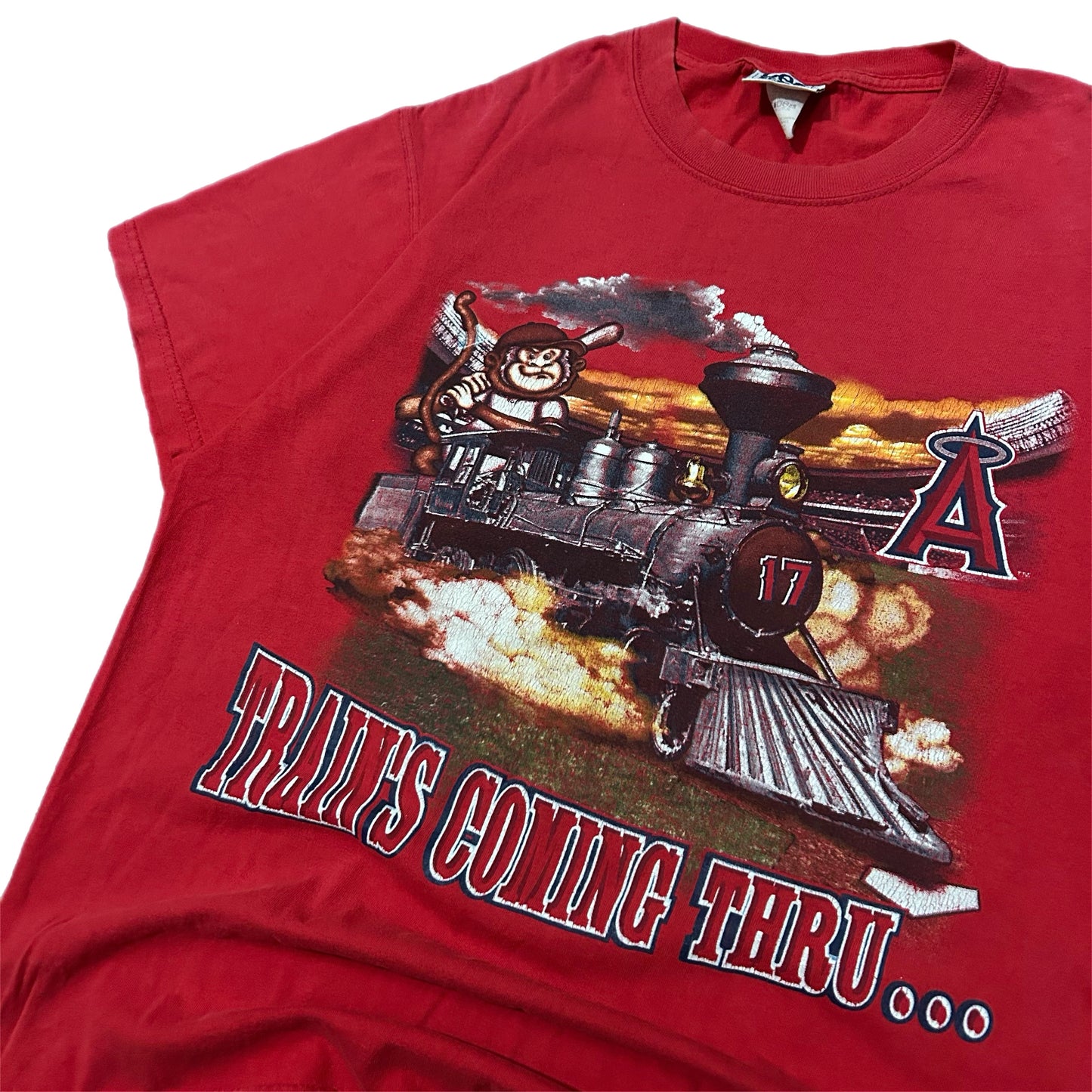 (M) 2005 Lee Sport Anaheim Angels Estrad #17 Red T-Shirt