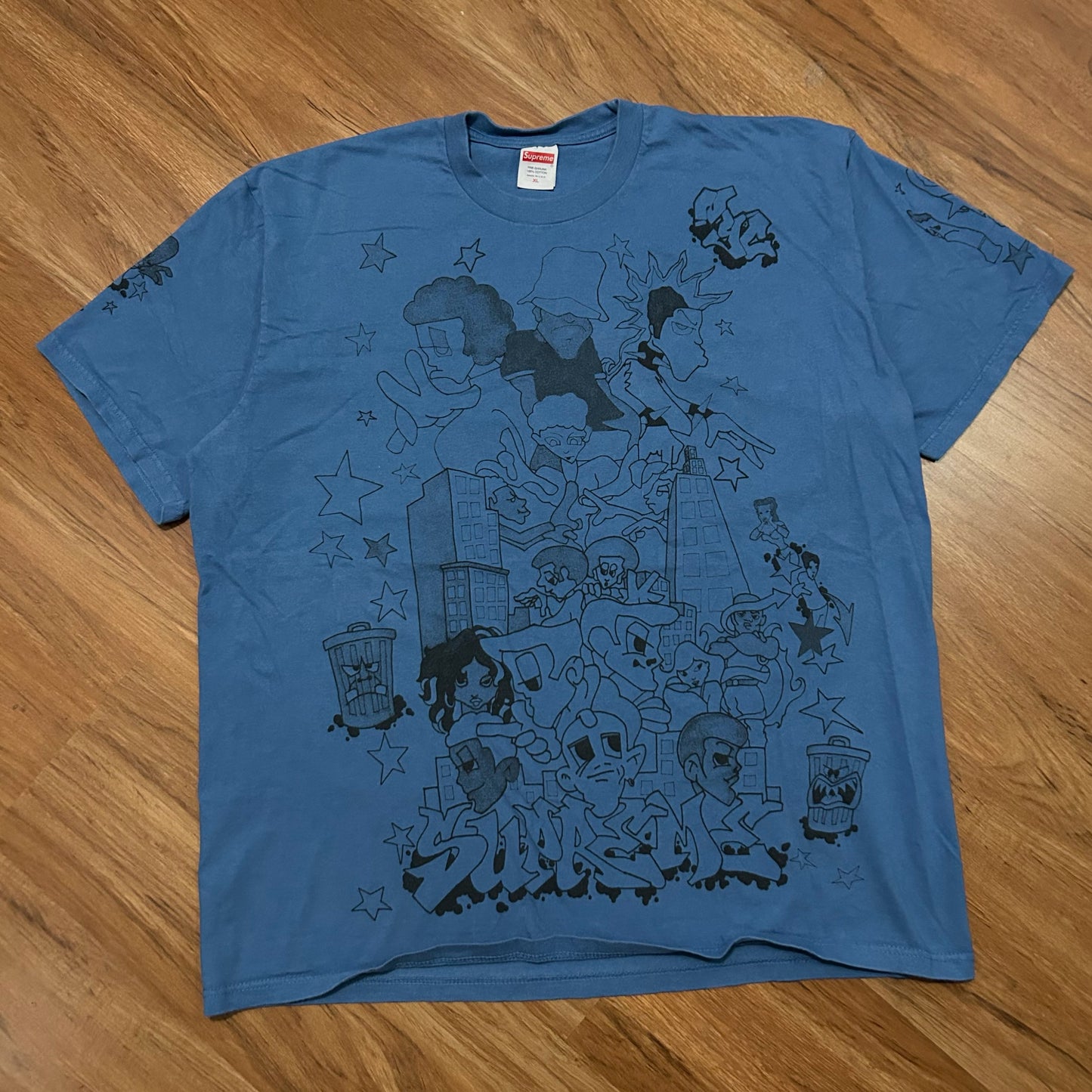 (XL) Supreme FW23 Downtown Faded Blue Graphic T-Shirt