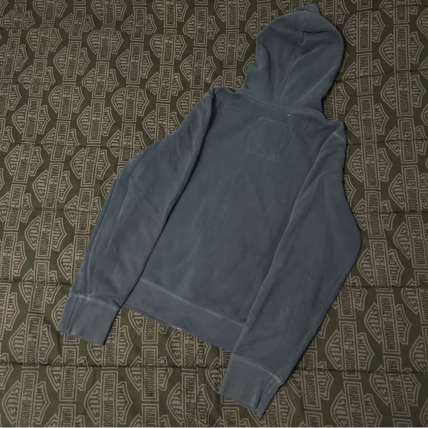 (Women XL) Vintage Y2K Aeropostale Blue Full Zip Spellout Hoodie