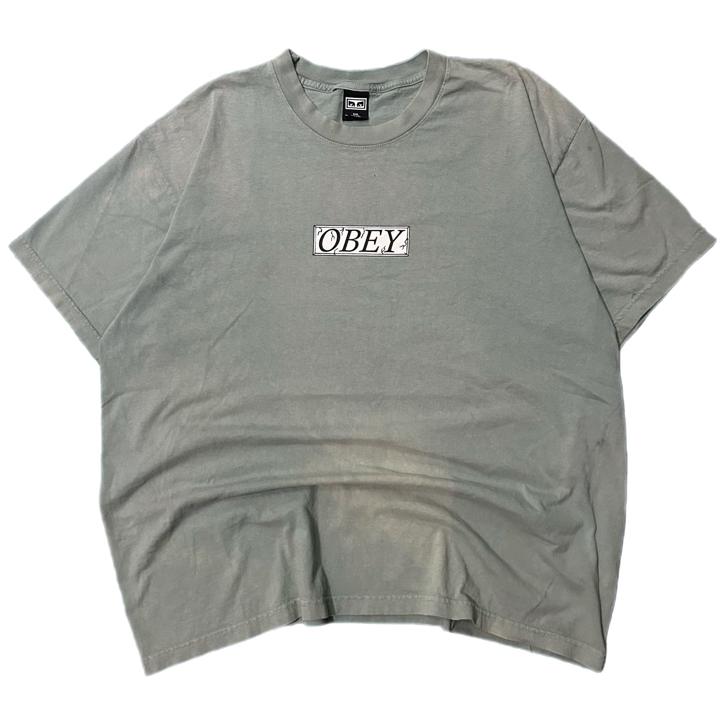 (XXL) Y2K Obey Propaganda Cemente Box Logo T-Shirt