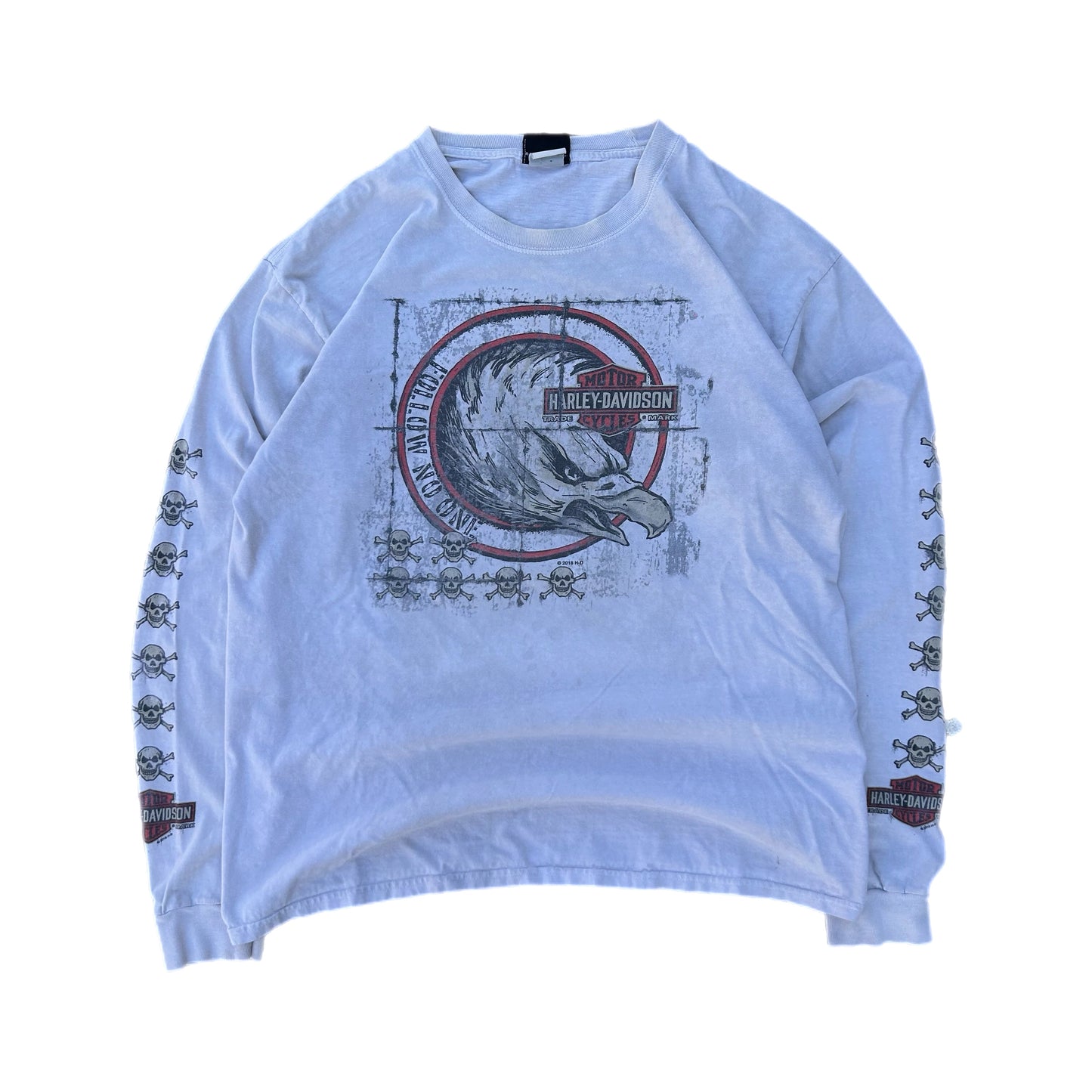 (M) Harley Davidson Trademark Skulls L/S