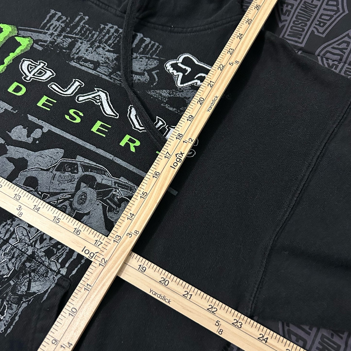 (L/XL) Vintage Y2K Fox Racing x Monster Energy Mojave Desert Graphic Hoodie