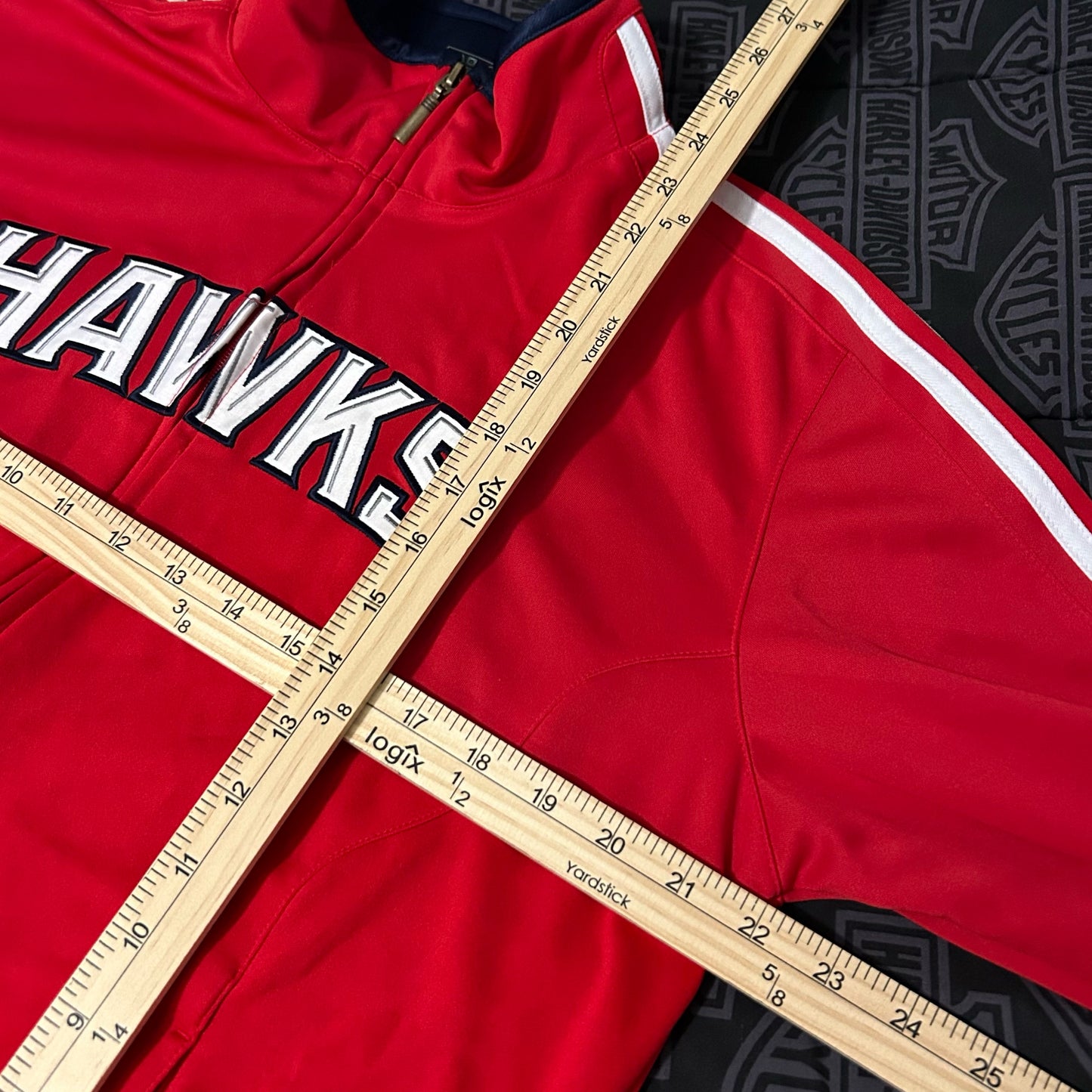 (L) Y2K Adidas NBA Atlanta Hawks On-Court Full Zip Warm Up Track Jacket