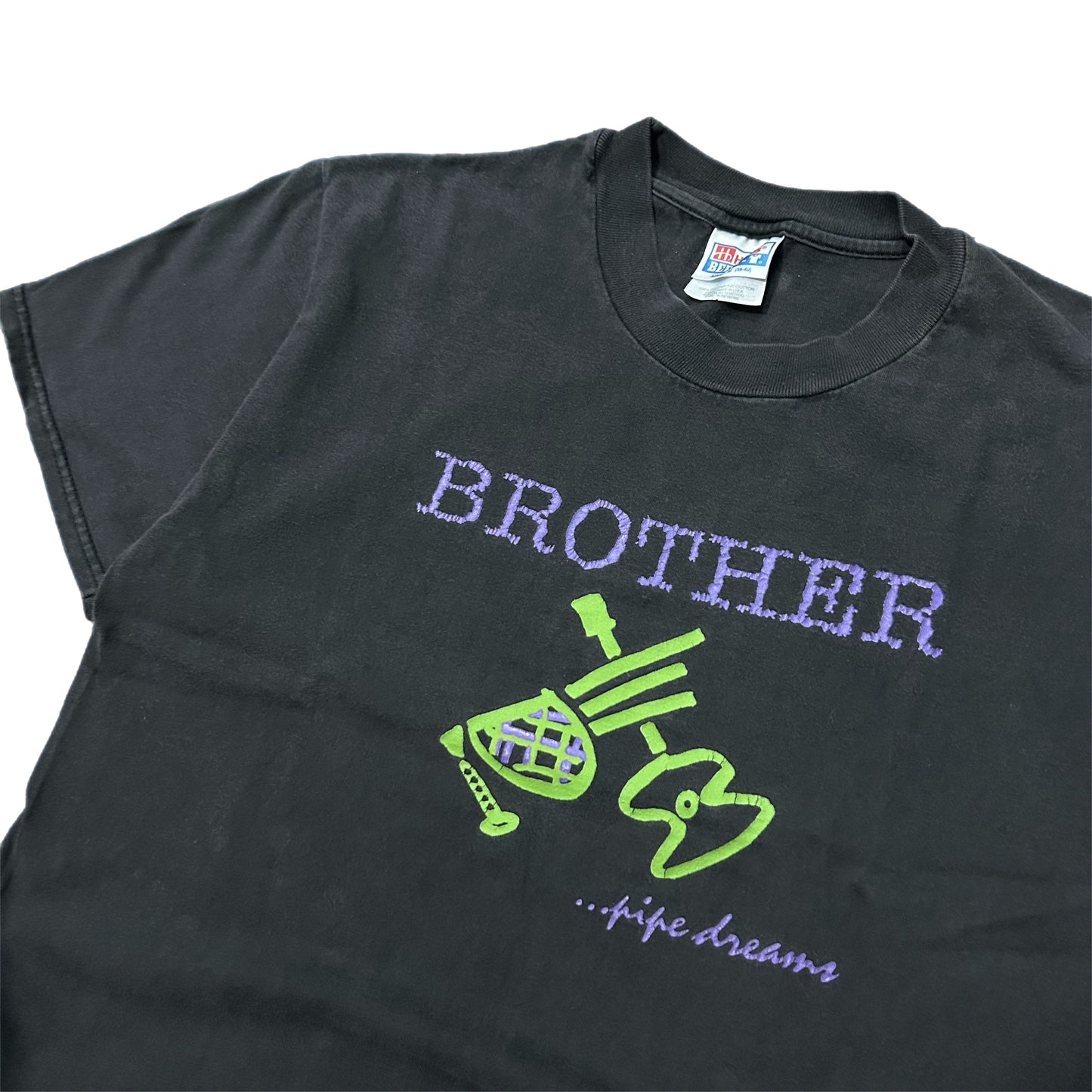 (M) 90s Brother Blues Jazz Retro Black T-Shirt