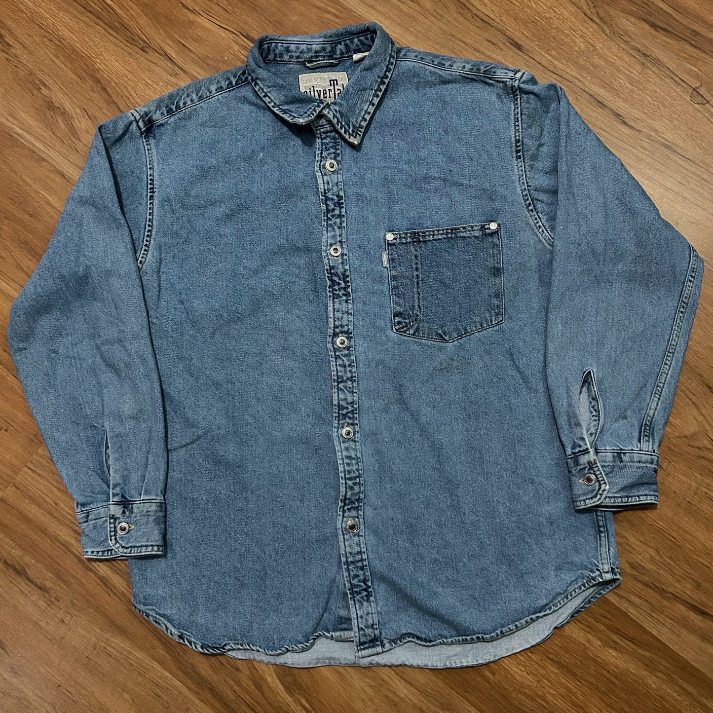 (S) Levi's Silver Tab Denim Button-Up Longsleeve Shirt