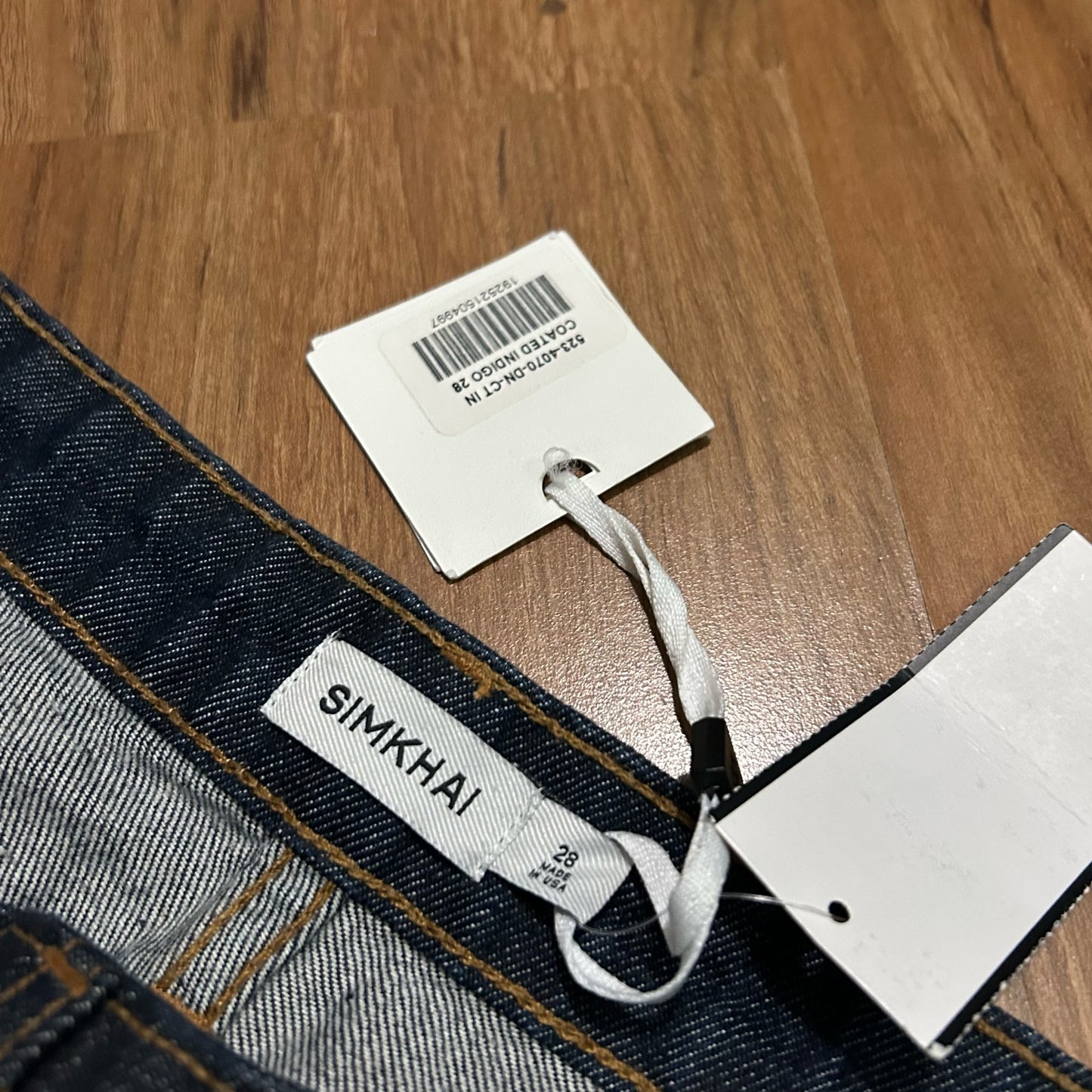 (28) Johnathan Simkai Coated Indigo Denim Baggy Wide Leg Jeans