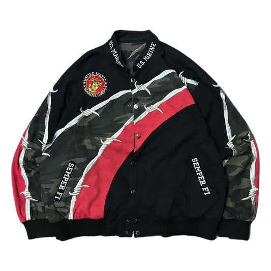 (XL) Vintage Marine Corps USMC Camo Bomber Jacket