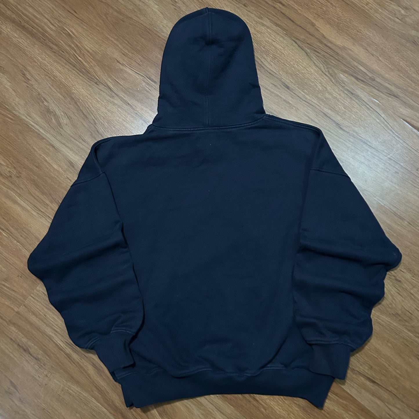 (XL) Hours Navy Heavyweight Boxy Fit Cropped Hoodie