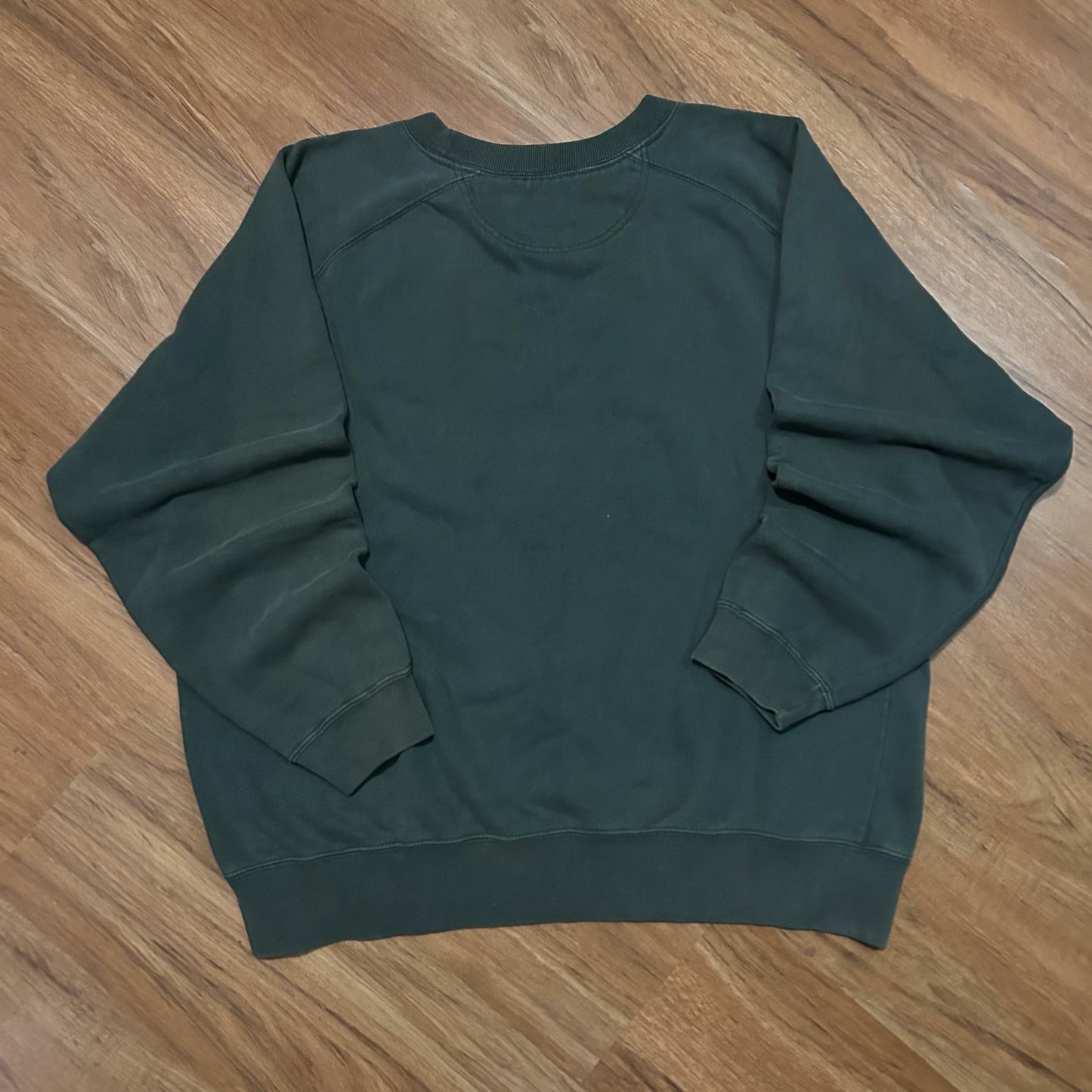 (L) Vintage 90s GAP Faded Forest Green Pullover Crewneck