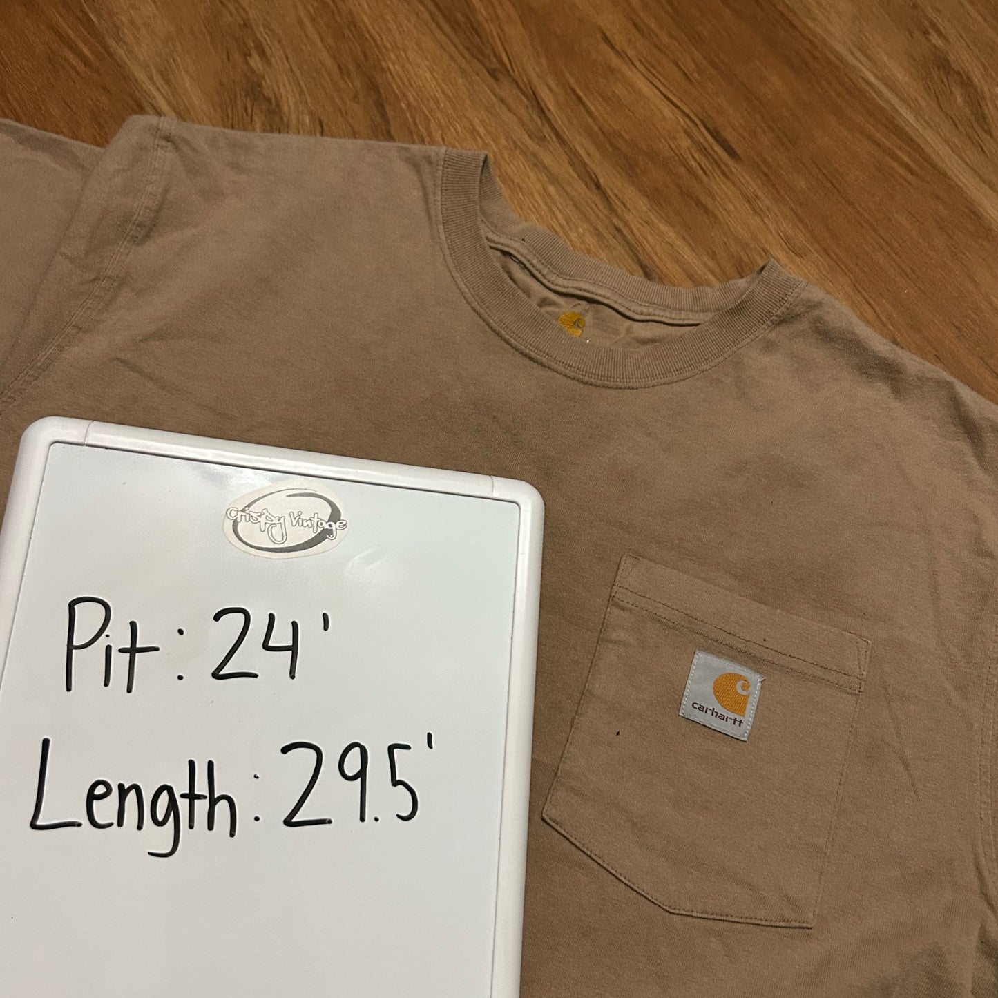 (L) Carhartt Beige Workwear Pocket T-Shirt
