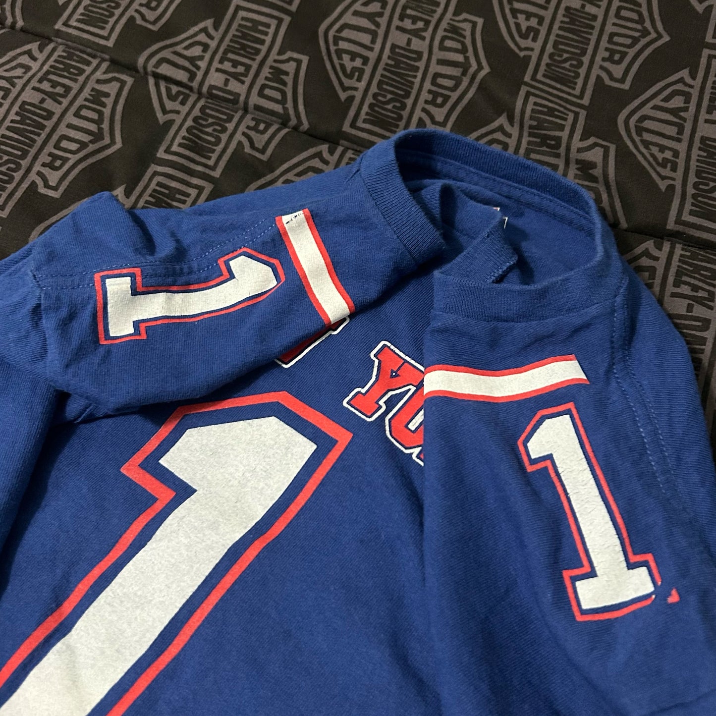 (XL) Majestic New York Giants NFL Royal Blue Long Sleeve Jersey Shirt