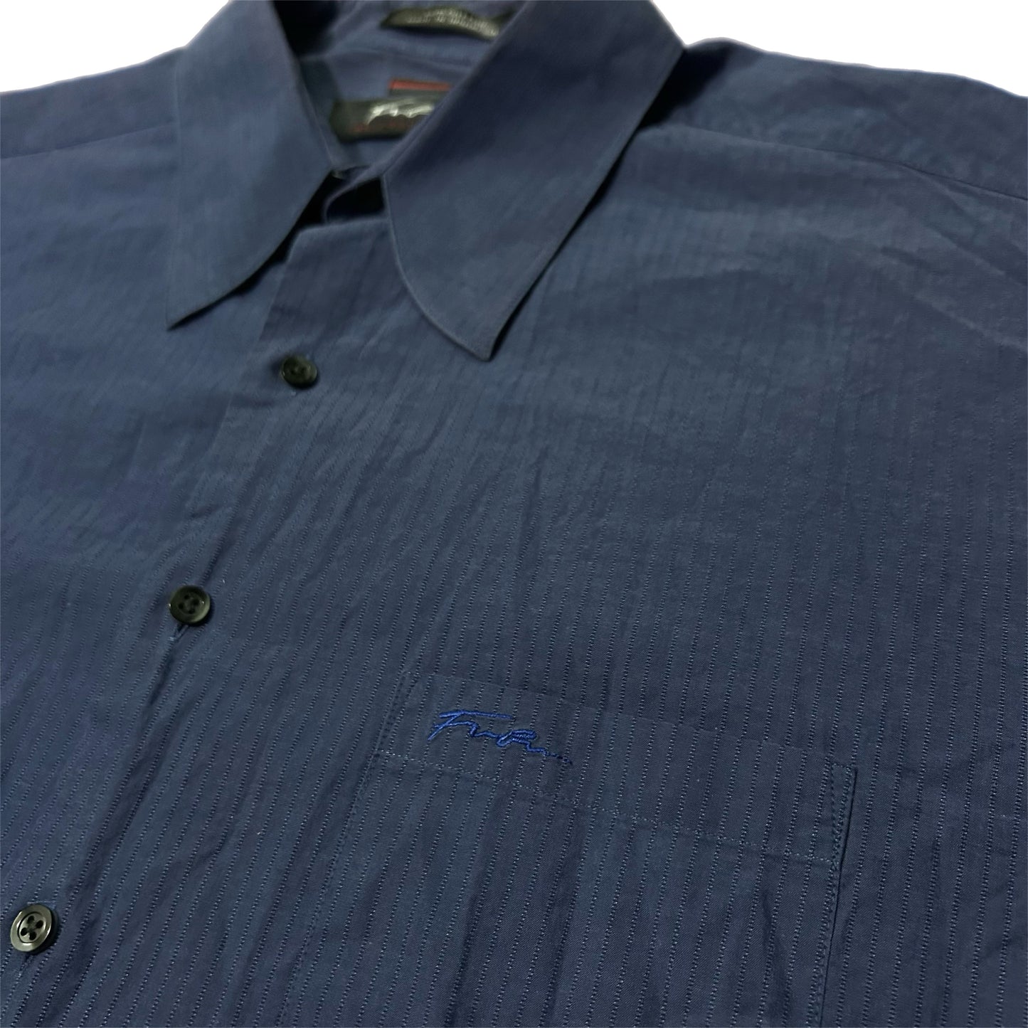 (L) Y2K FUBU Collection Blue Button-Up