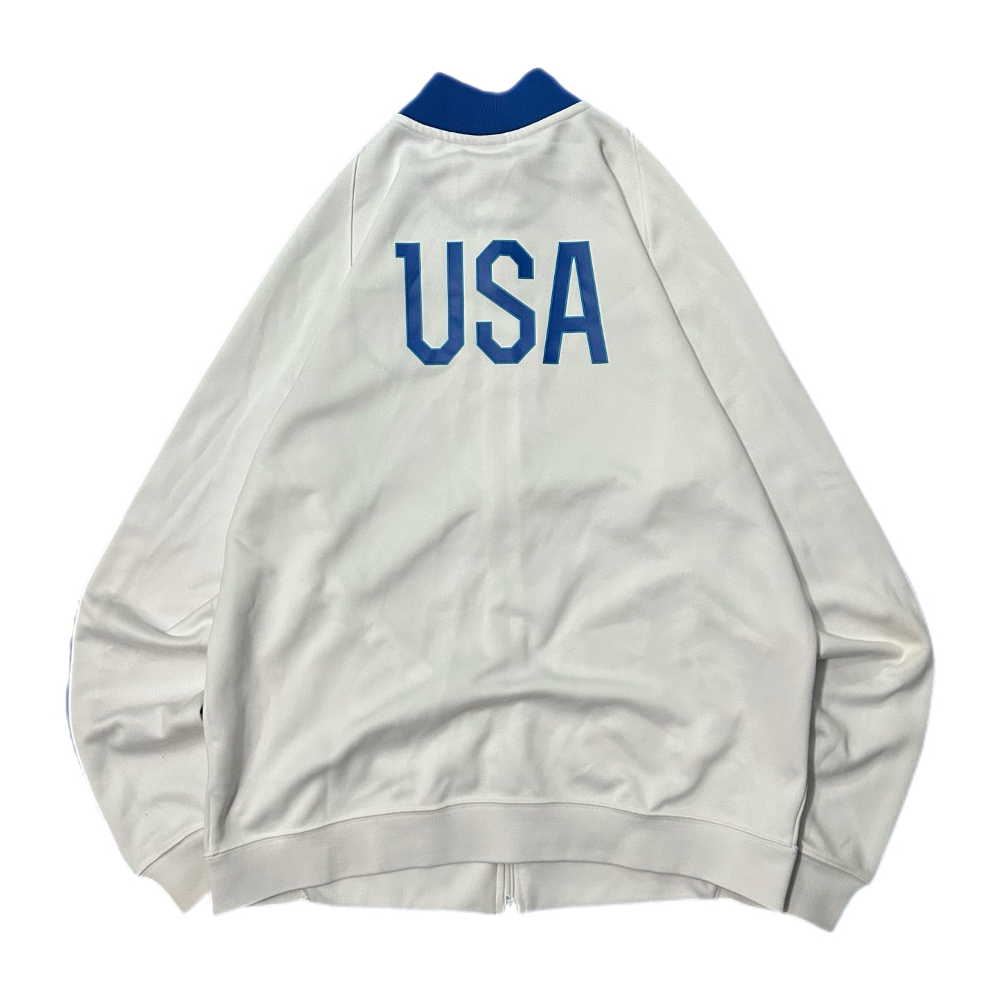 (L) Y2K Nike Team USA Soccer Zip-Up White Track Jacket