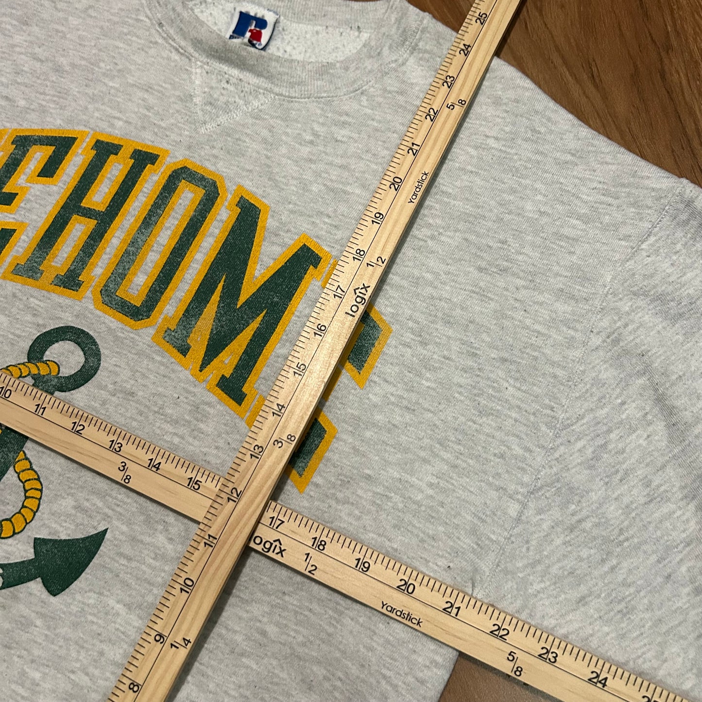 (L) Vintage 90s Russell Athletics Sehome Marineers Grey Pullover Crewneck