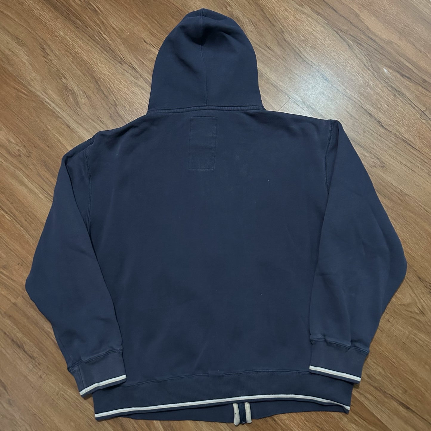 (L) Y2K Ecko Untld Embroidered Grunge Rhino Logo Navy Full Zip Hoodie