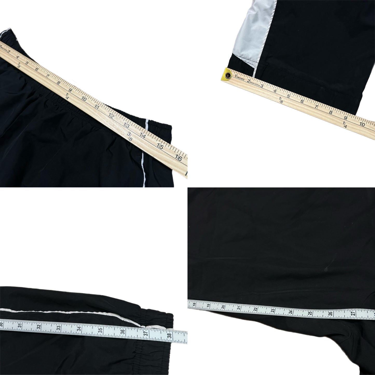 (XL) Y2K Reebok Baggy Black White Track Pants
