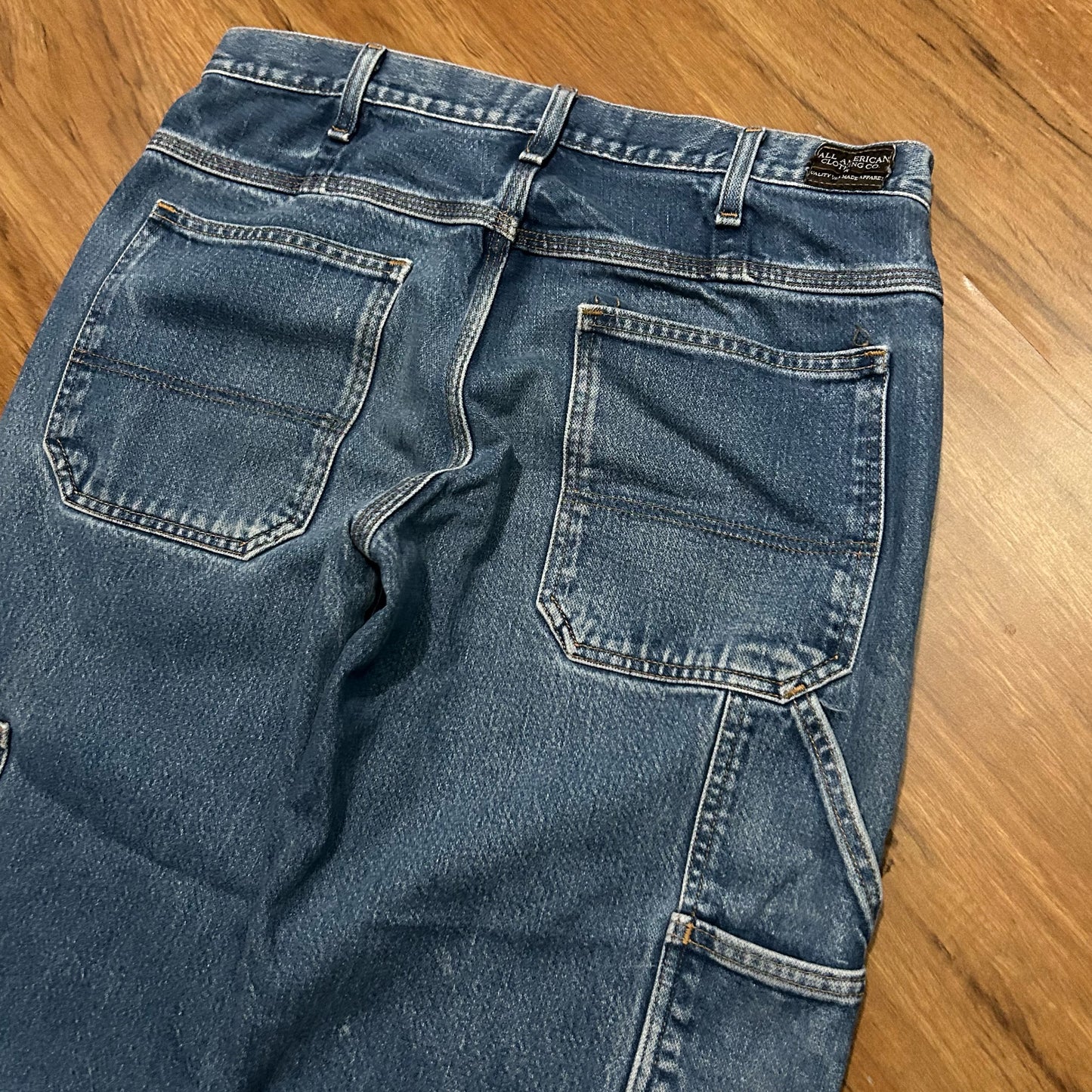 (33) Vintage Y2K All American Carpenter Dark Wash Denim Jeans