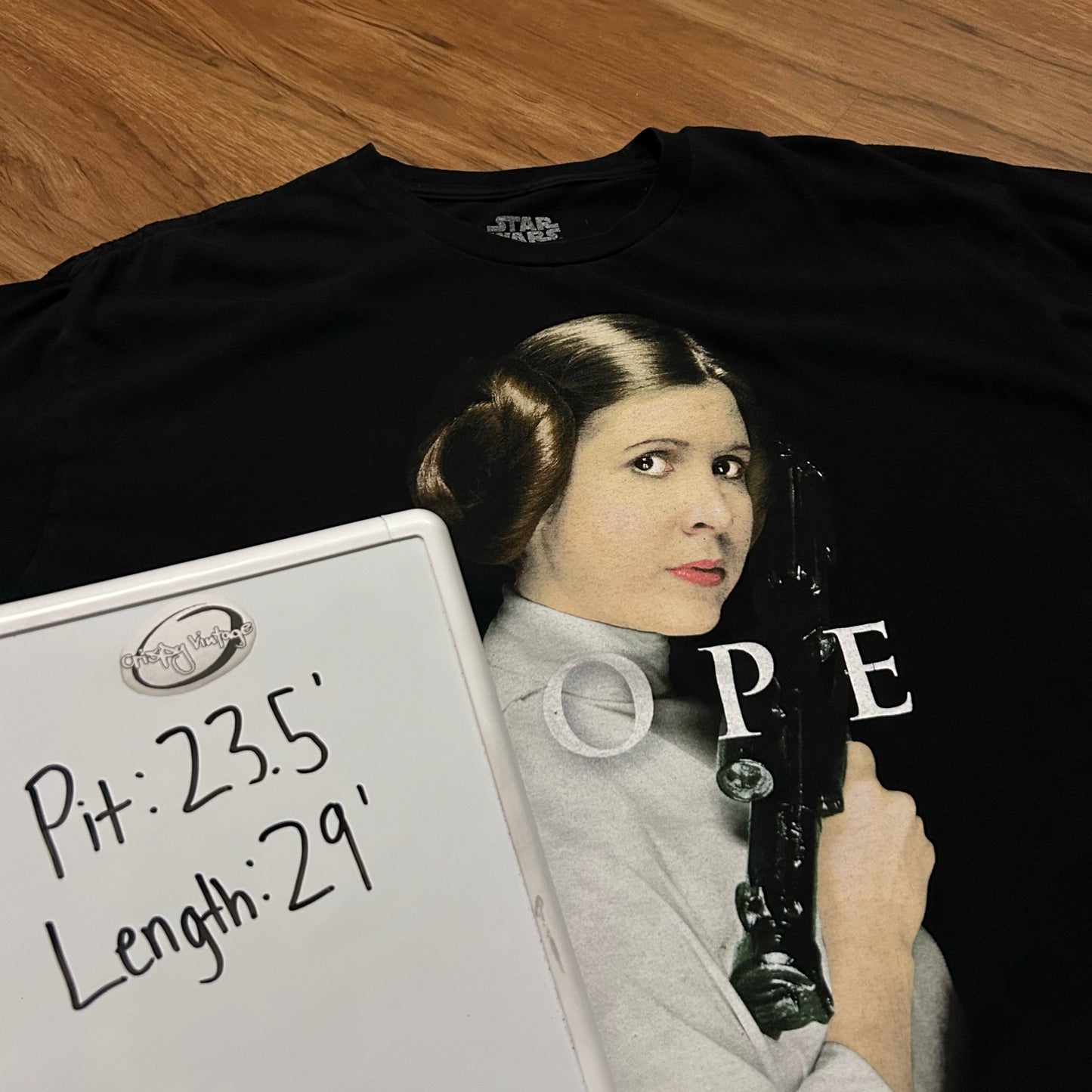 (XL) Star Wars Princess Leia Hope Graphic Black T-Shirt