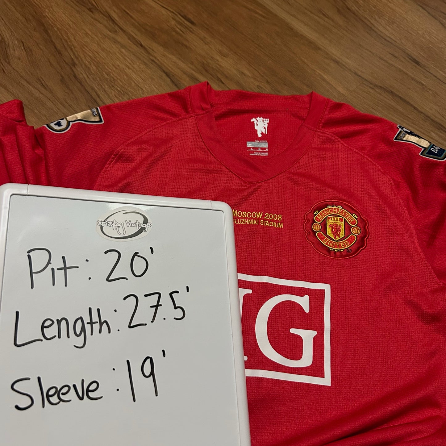 (L) Vintage 2008 Nike Manchester United Cristiano Ronaldo UEFA Champions Longsleeve Jersey