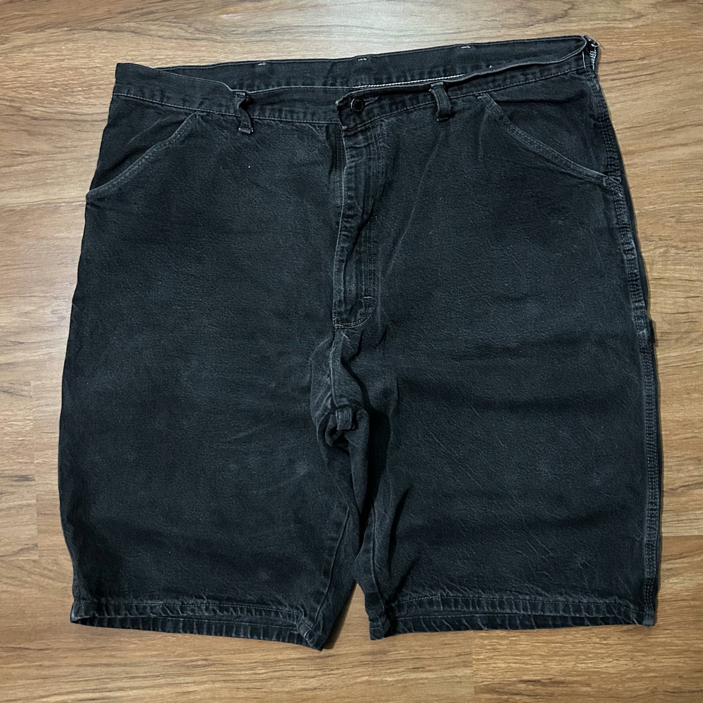 (36) Vintage 2000s Wrangler Authentic Issue Black Denim Jean Shorts