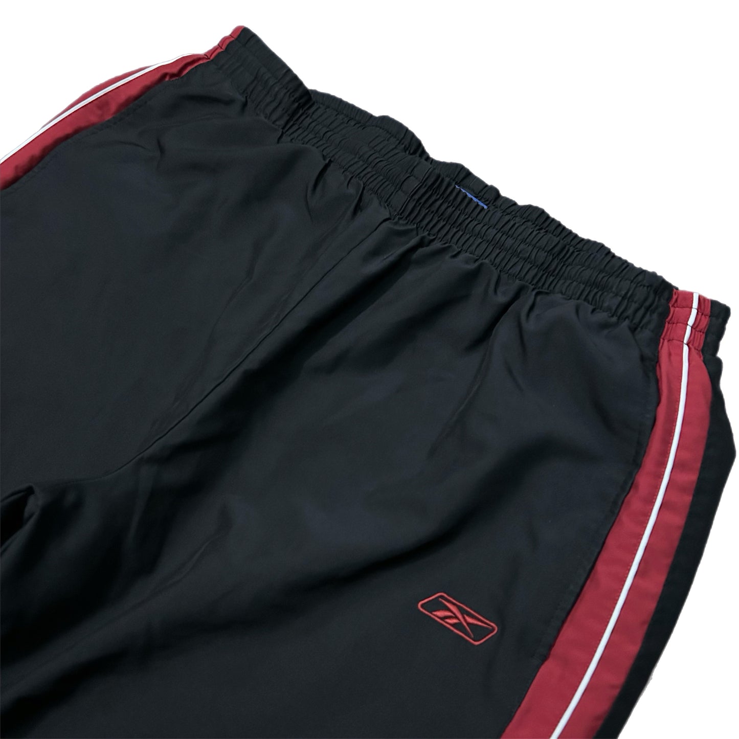 (XL) Y2K Reebok Baggy Black Red Trackpants