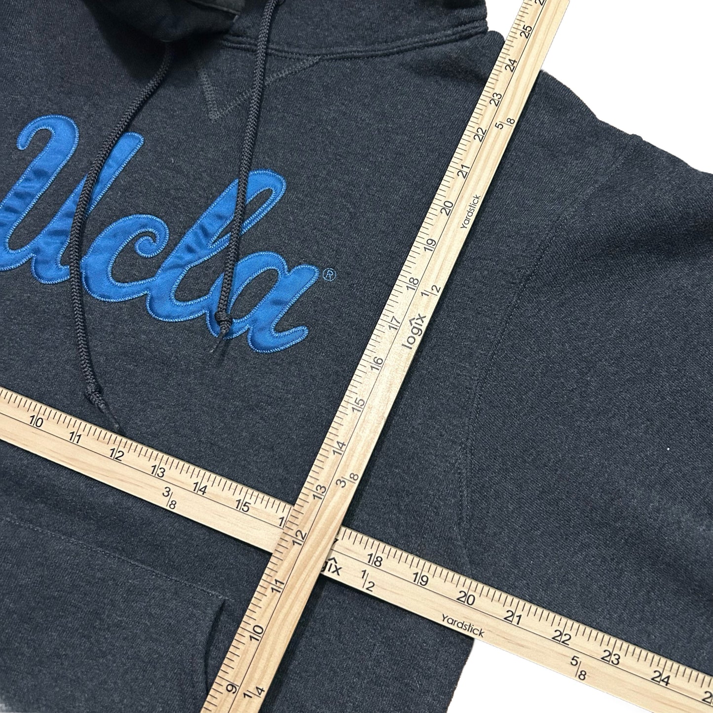(S) Russell Athletics UCLA Embroidered Grey Pullover Hoodie