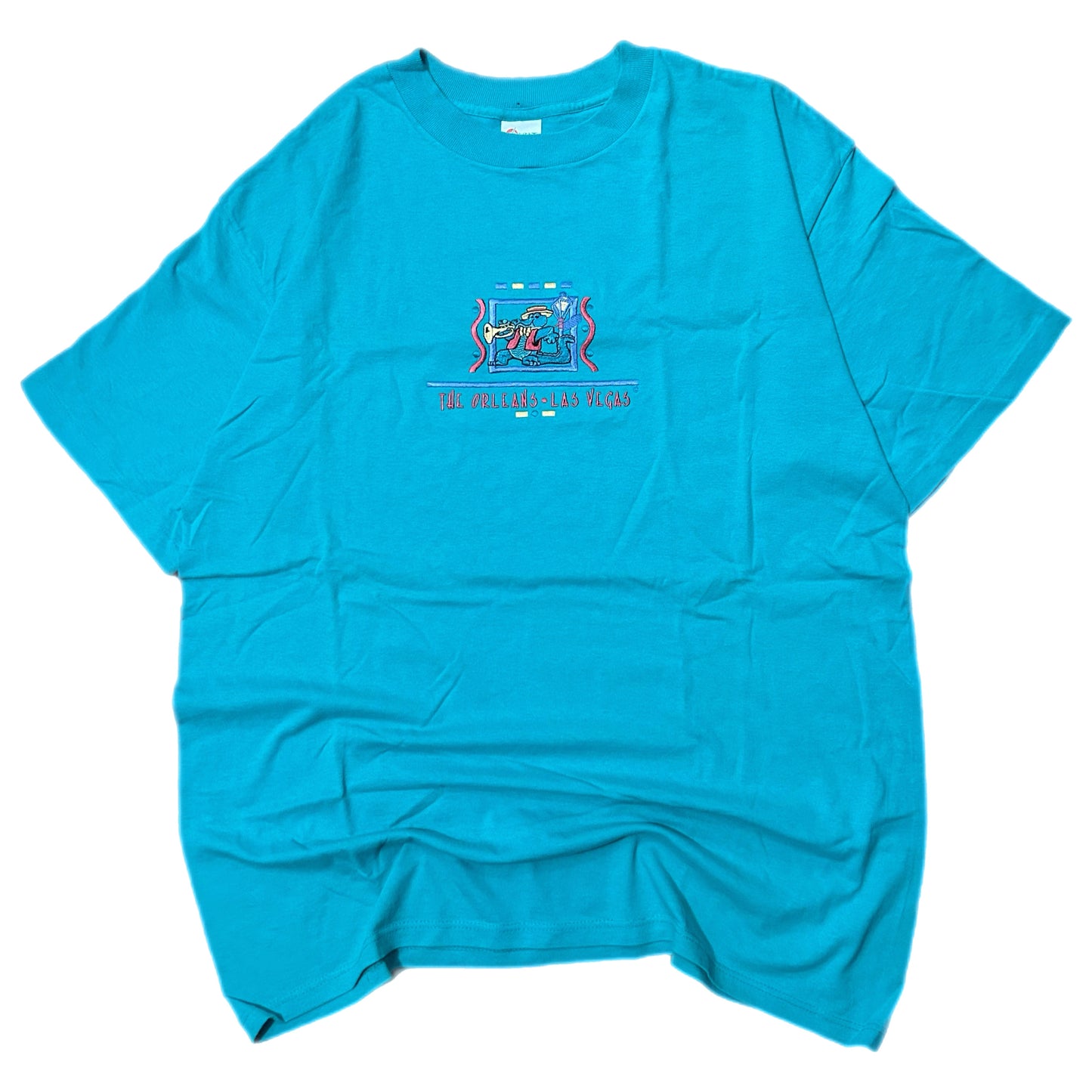 (XL) 90s Las Vegas The Orleans Embroidered Teal T-Shirt