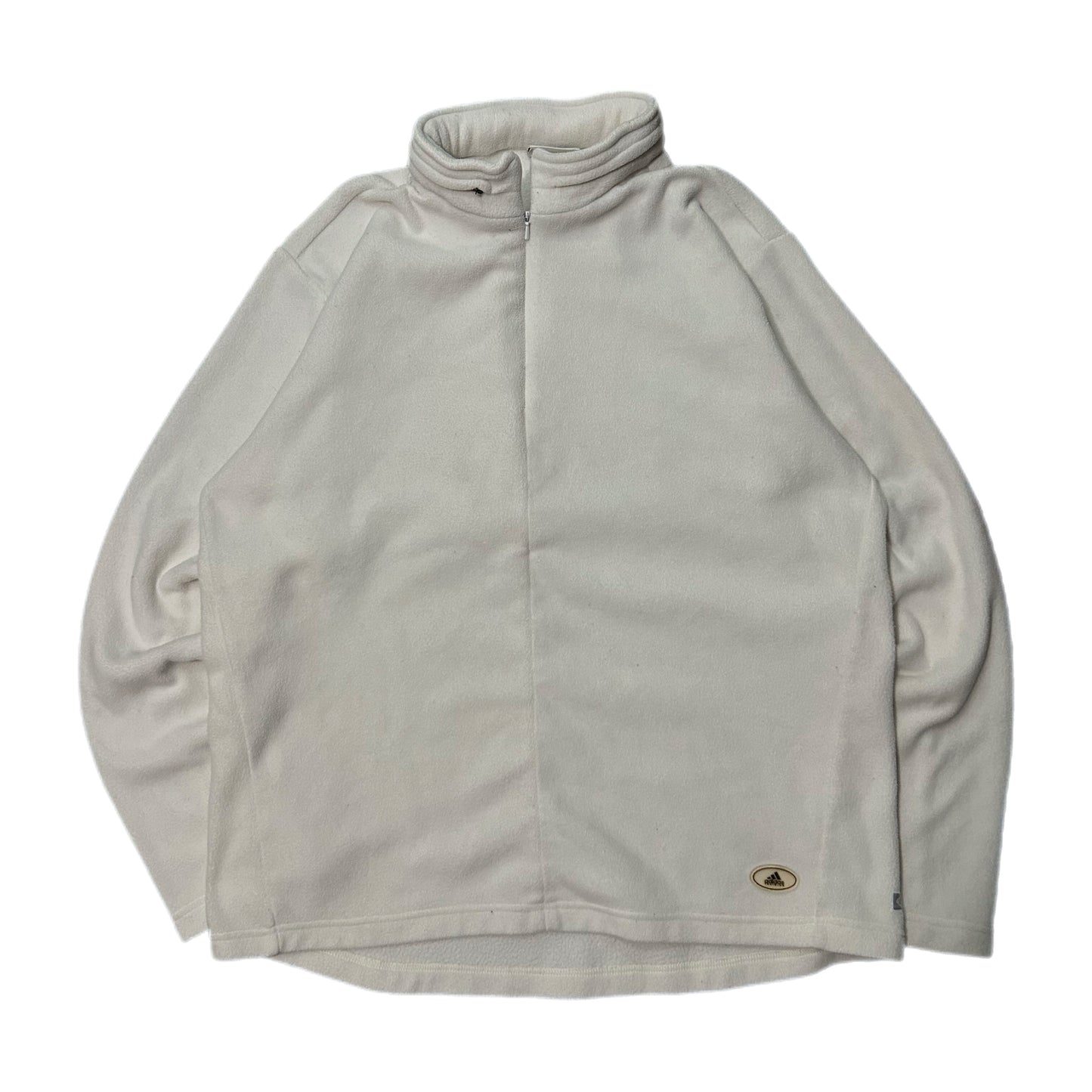 (XL) Vintage Adidas White Fleece Quarter-Zip