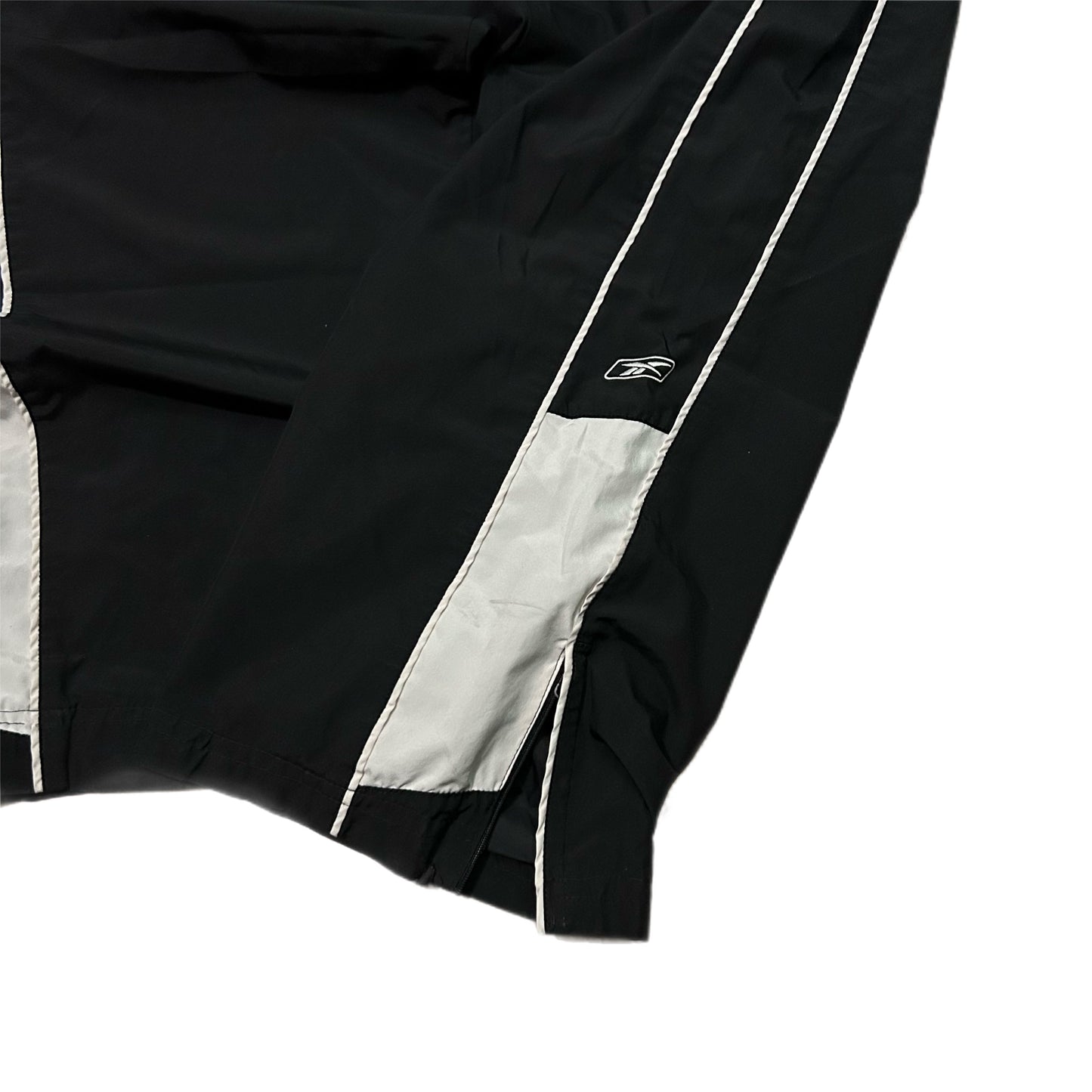 (XL) Y2K Reebok Baggy Black White Track Pants