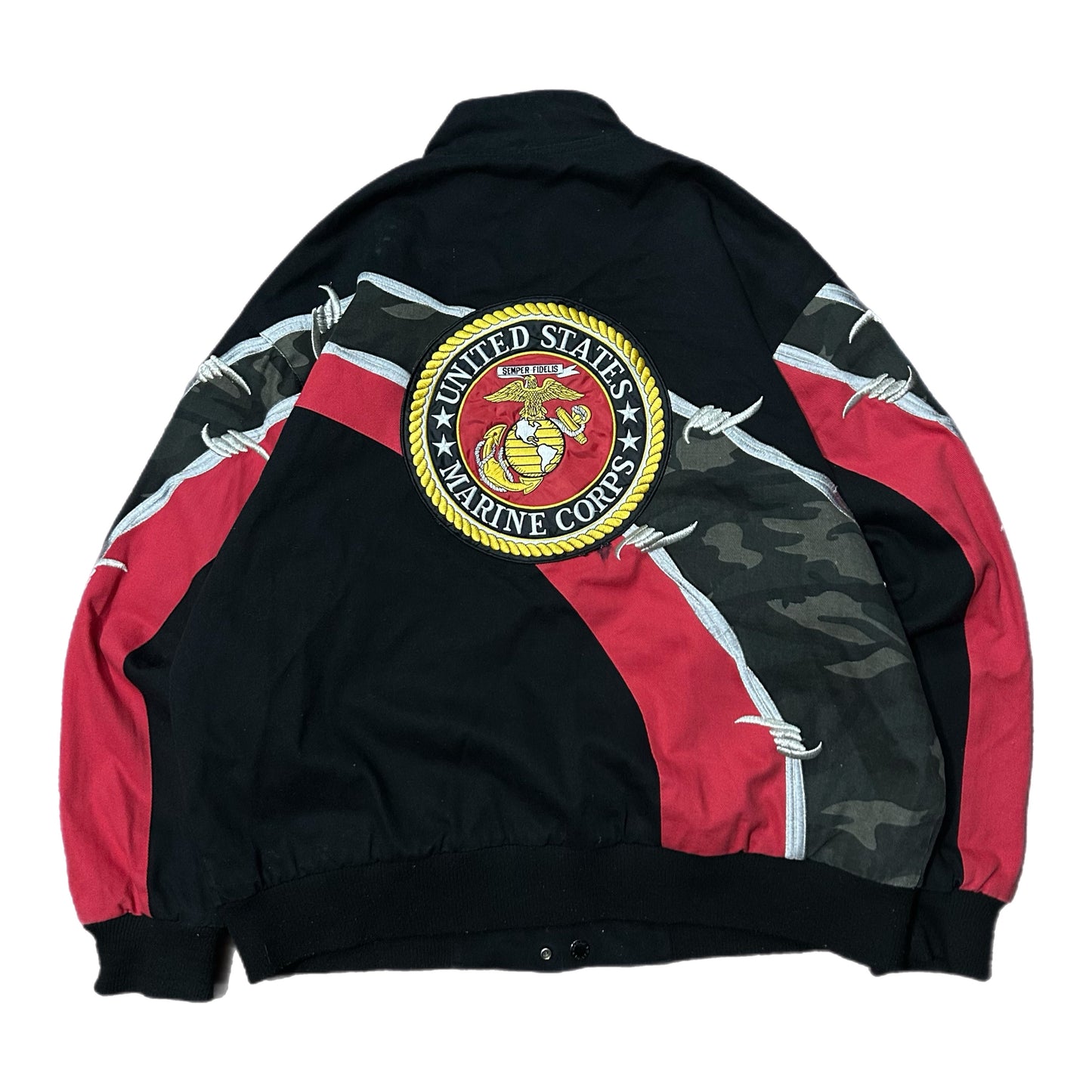 (XL) Vintage Marine Corps USMC Camo Bomber Jacket