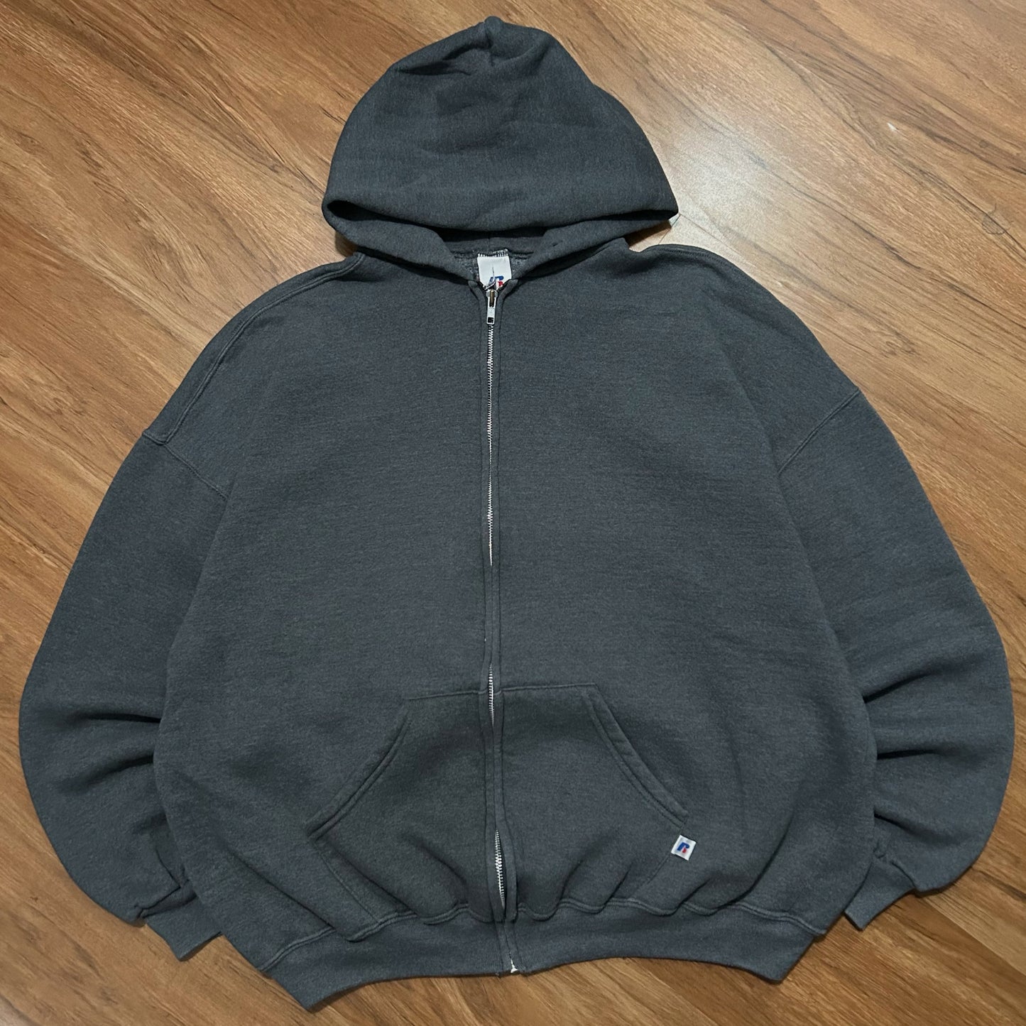 (XXL) Vintage 90s Russell Athletic Grey Full Zip Hoodie