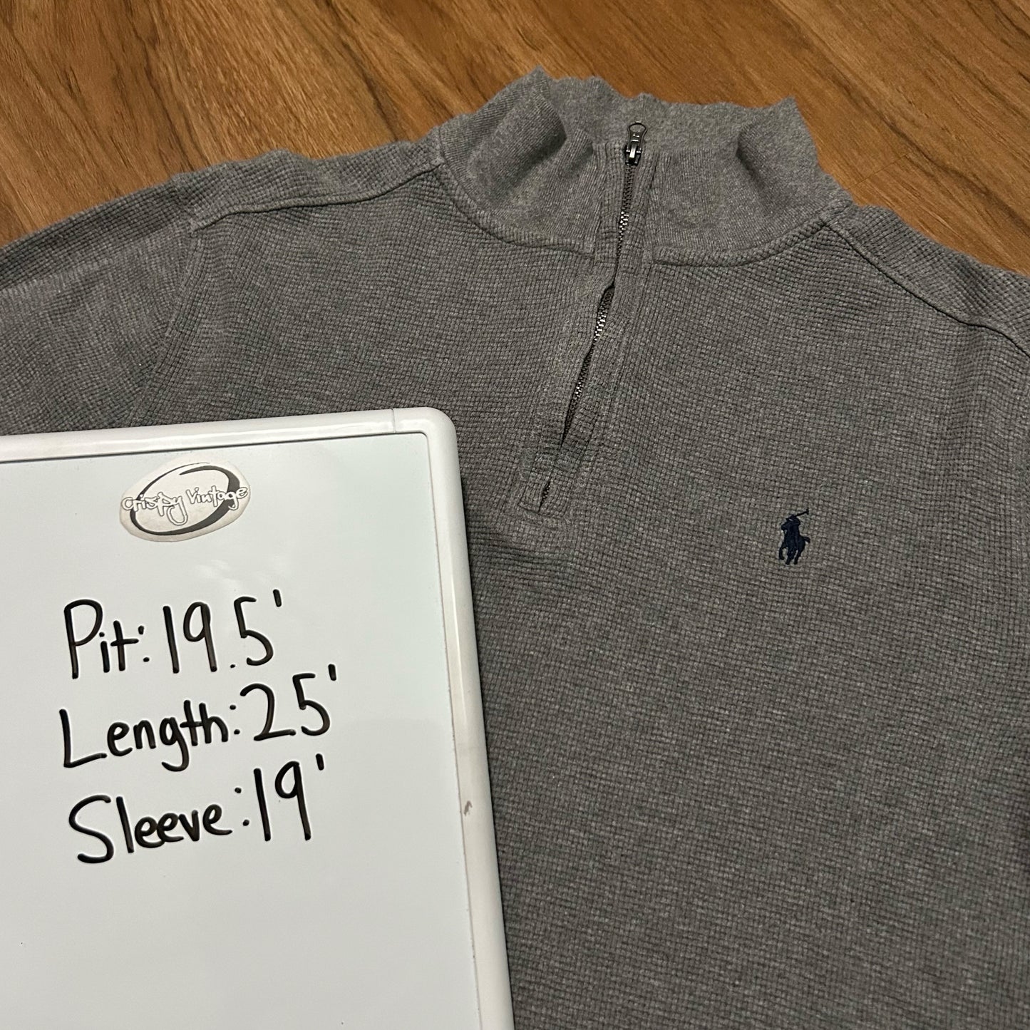 (S) Polo Ralph Lauren Grey Pullover Quarter-Zip