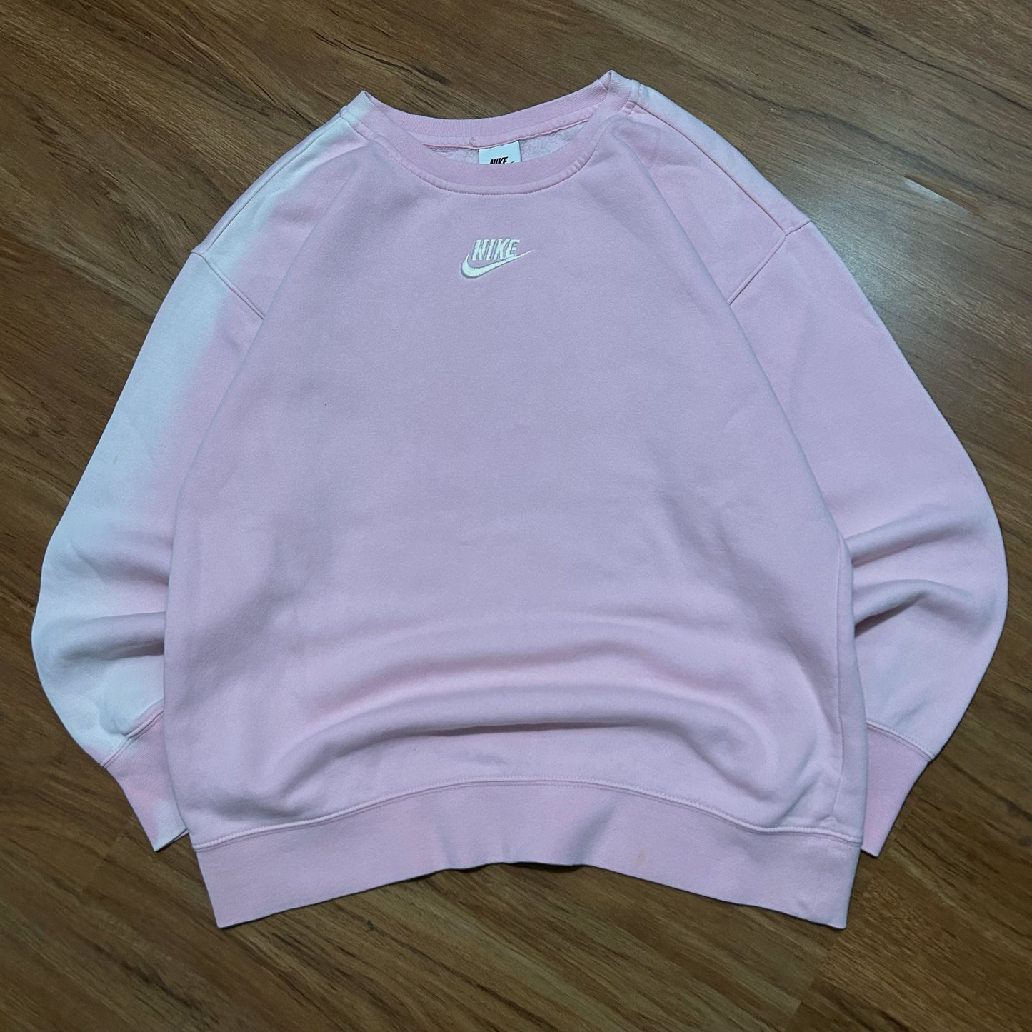(Woman XL) Nike Sportswear Center Logo Pink Pullover Crewneck