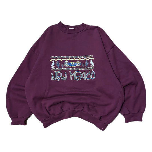 (XL) Vintage New Mexico Graphic Pullover Burgundy Crewneck