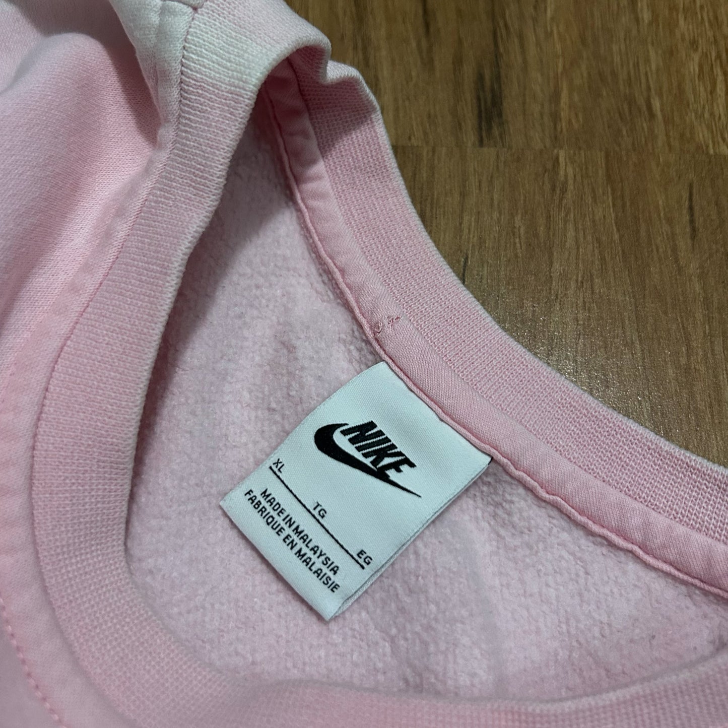 (Woman XL) Nike Sportswear Center Logo Pink Pullover Crewneck