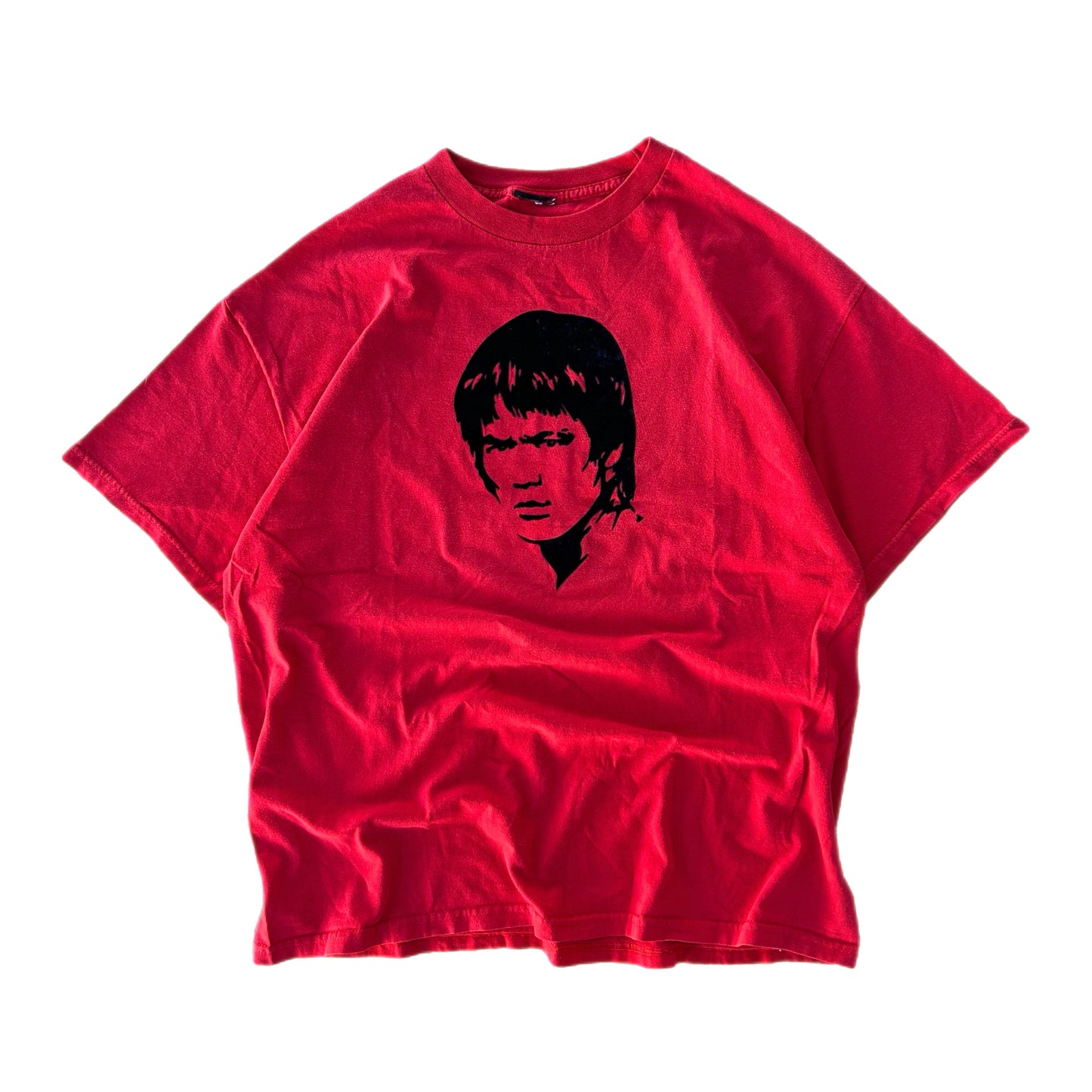 (L) Red Bruce Lee Movie Promo Velvet Shirt