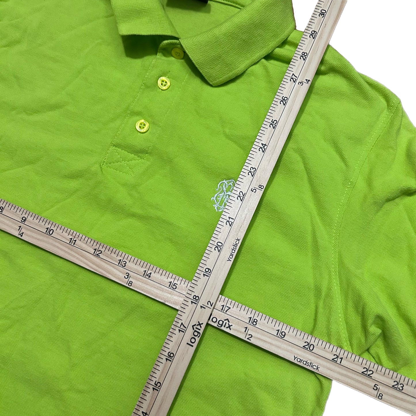 (L) Y2K Southpole Denim Lime Green Polo Shirt