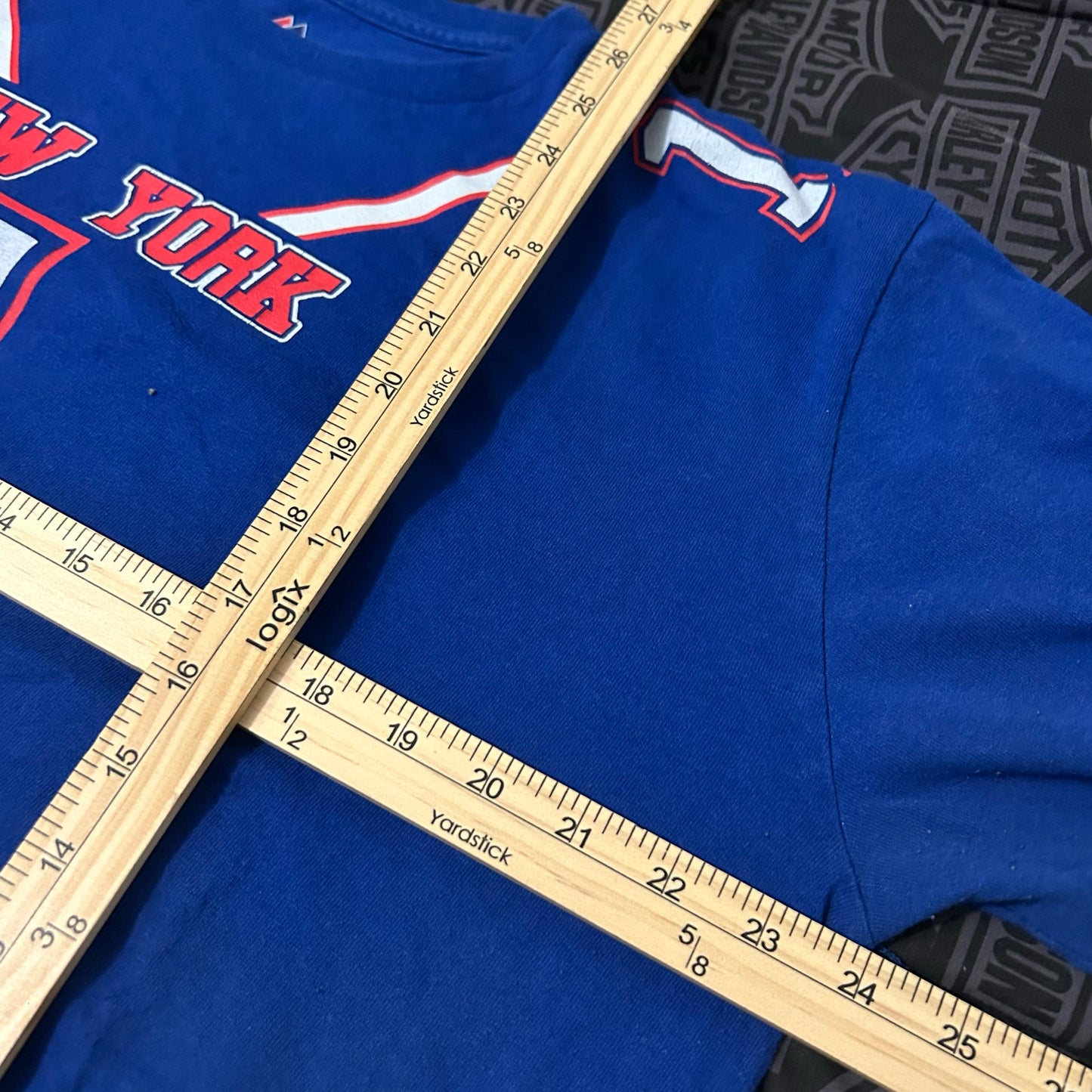 (XL) Majestic New York Giants NFL Royal Blue Long Sleeve Jersey Shirt