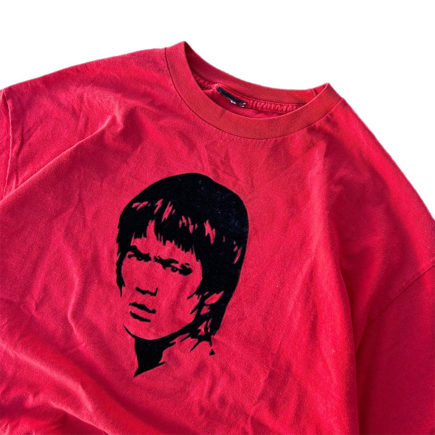 (L) Red Bruce Lee Movie Promo Velvet Shirt