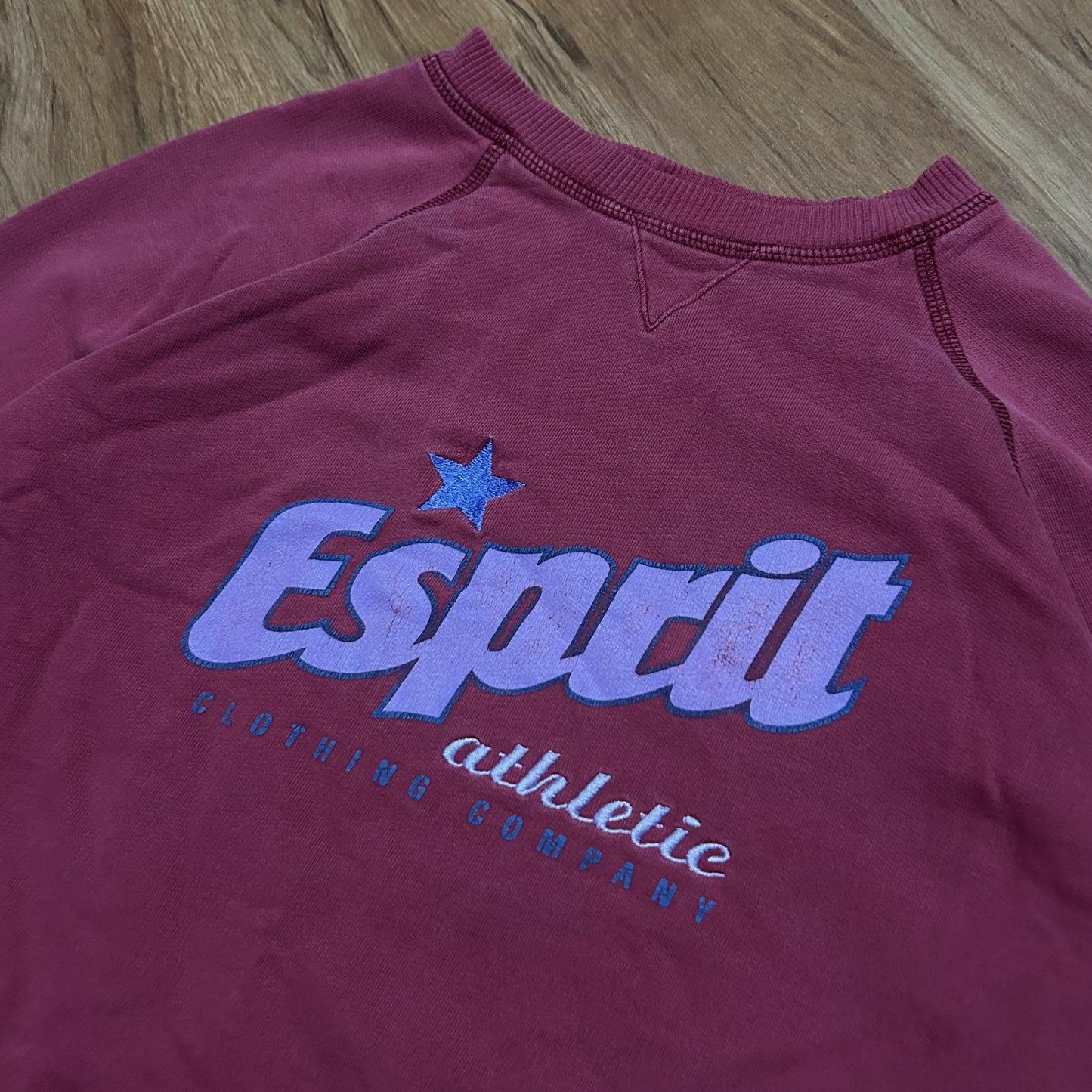 (M) Vintage 90s Esprit Athletic Burgundy Pullover Crewneck