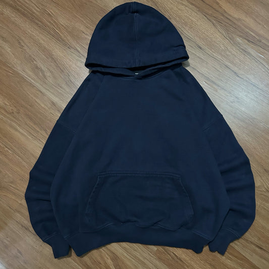 (XL) Hours Navy Heavyweight Boxy Fit Cropped Hoodie