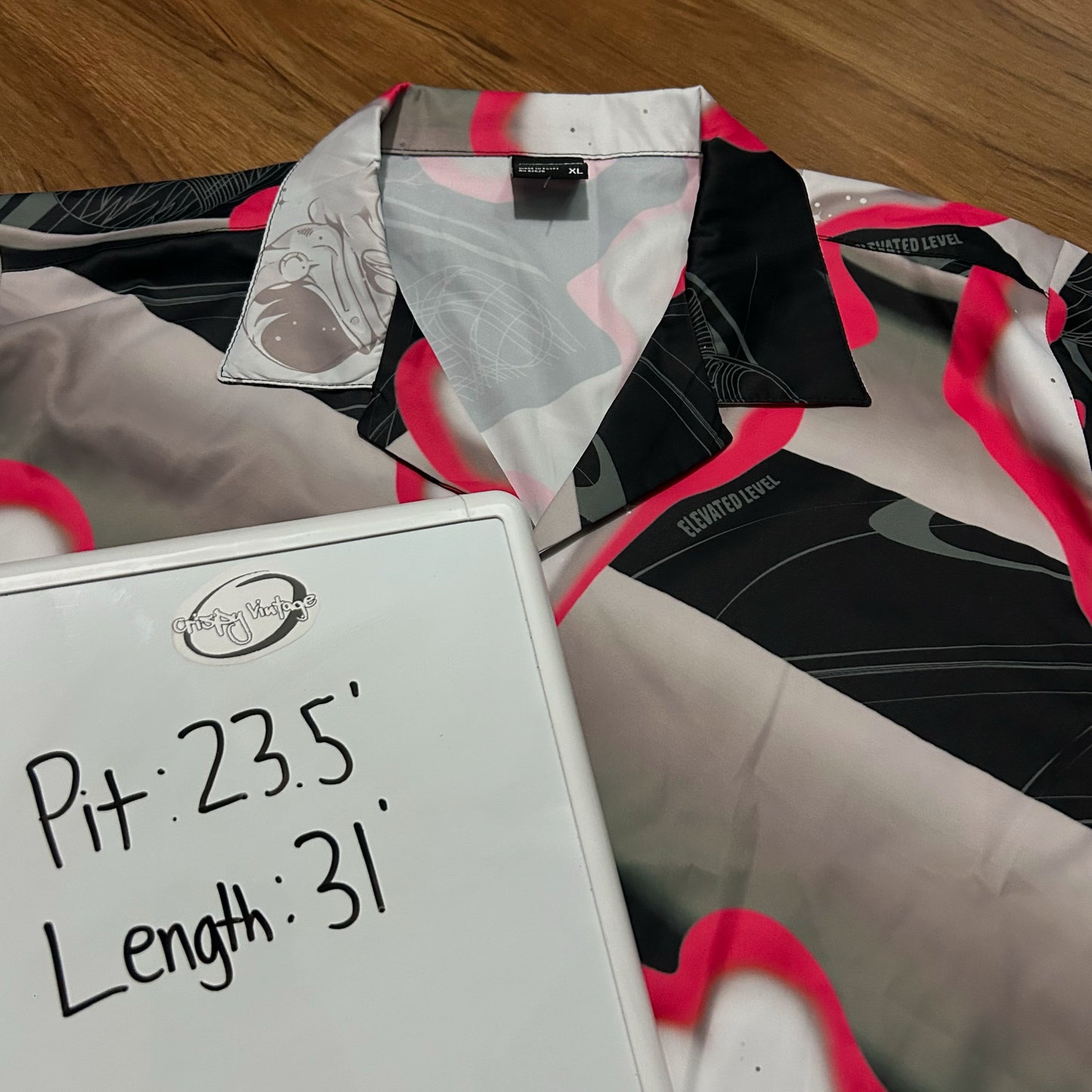 (XL) Vintage Southpole Astronaut Abstract Satin Polo Shirt