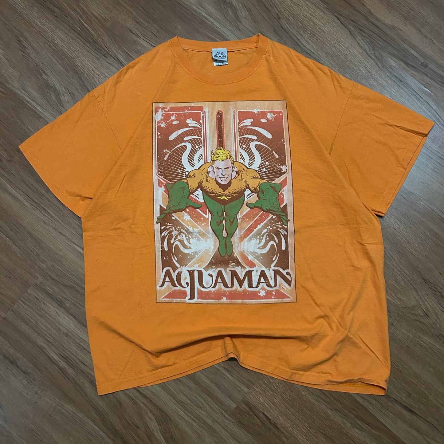 (XXL) Vintage DC Comics Aquaman Orange Graphic T-Shirt