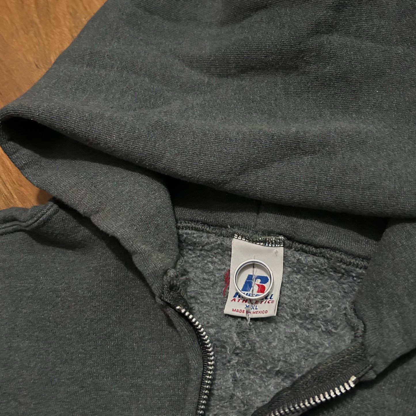 (XXL) Vintage 90s Russell Athletic Grey Full Zip Hoodie